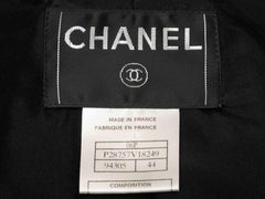 Black Chanel Spring/Summer 2006 Cotton Military Jacket Size FR 44