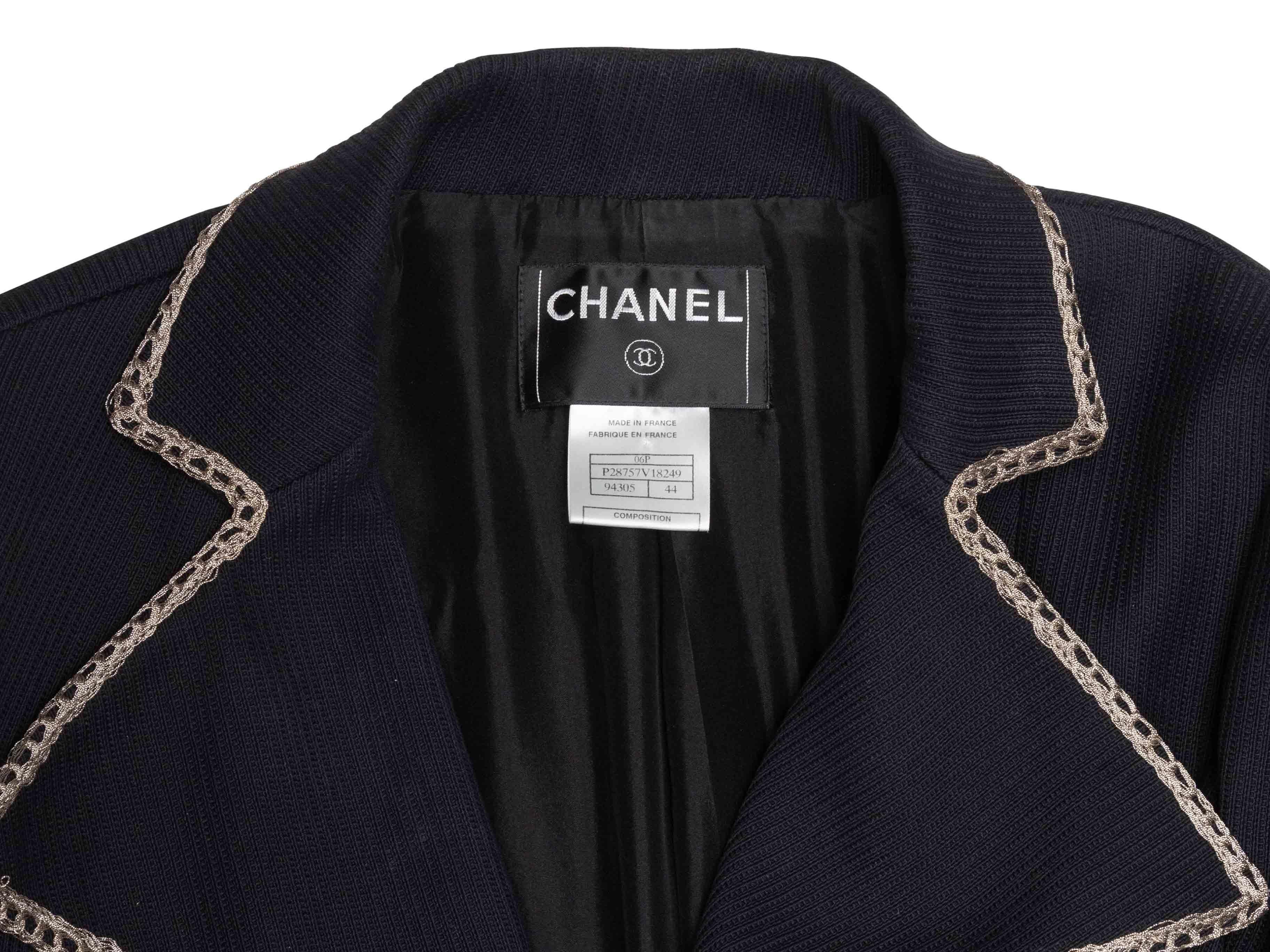 Veste militaire en coton noir Chanel printemps/été 2006 Taille FR 44 en vente 2