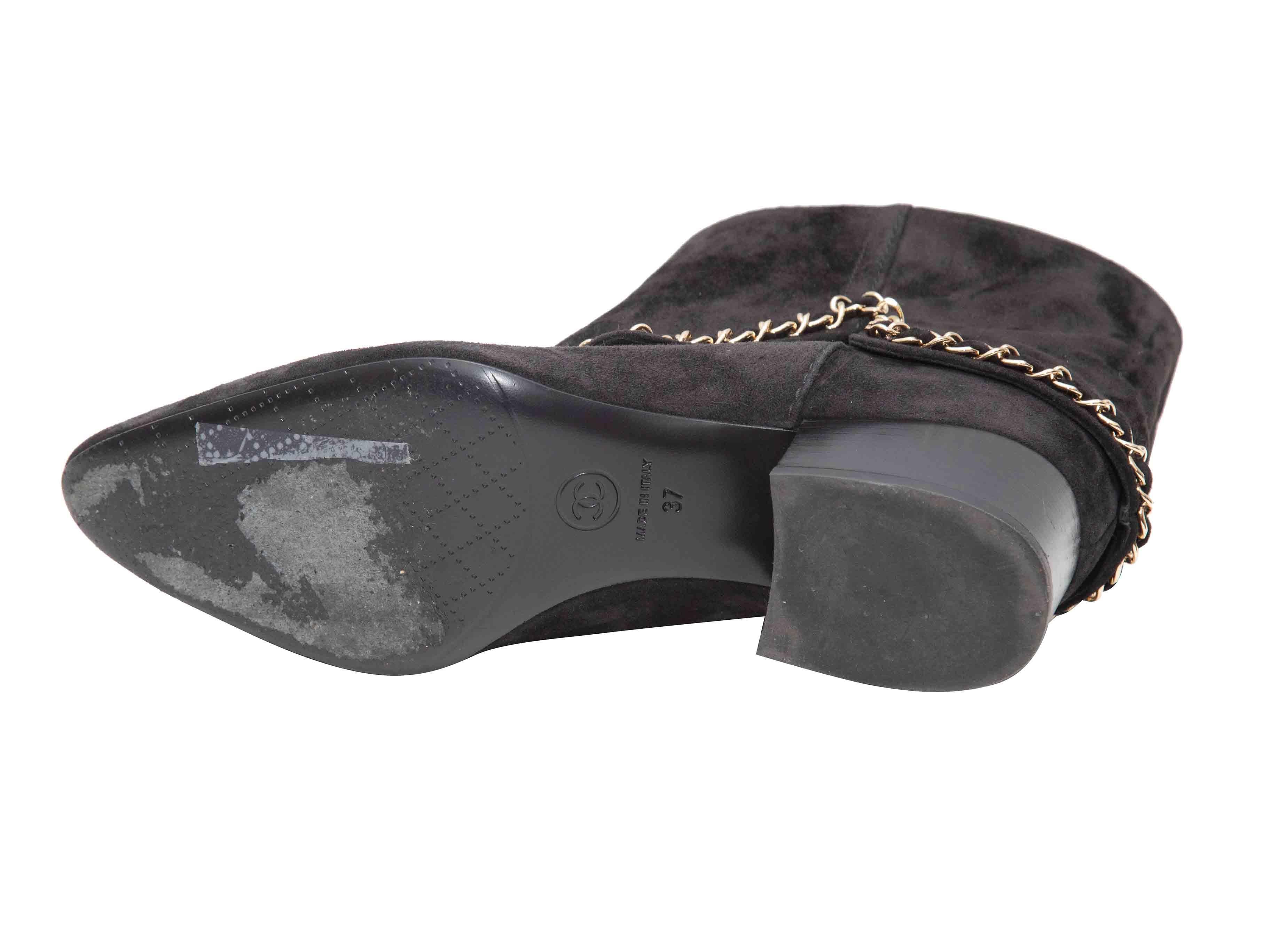 Donna Stivaletti a punta in pelle scamosciata Chanel neri taglia 37 in vendita