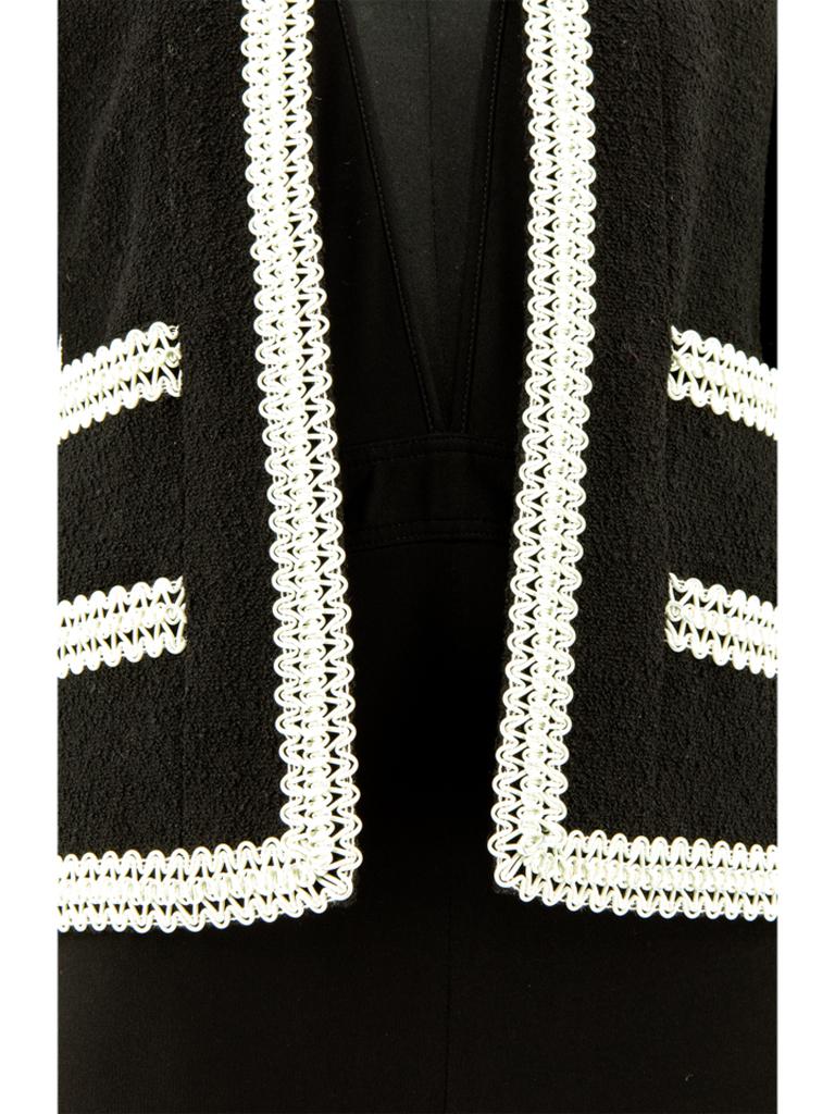 Costume Chanel noir avec appliques tressées, SS 1994 en vente 5