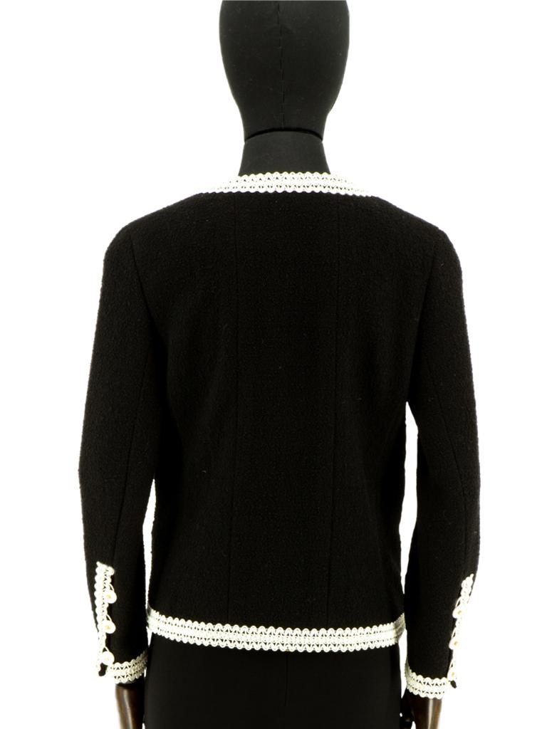 Costume Chanel noir avec appliques tressées, SS 1994 en vente 3