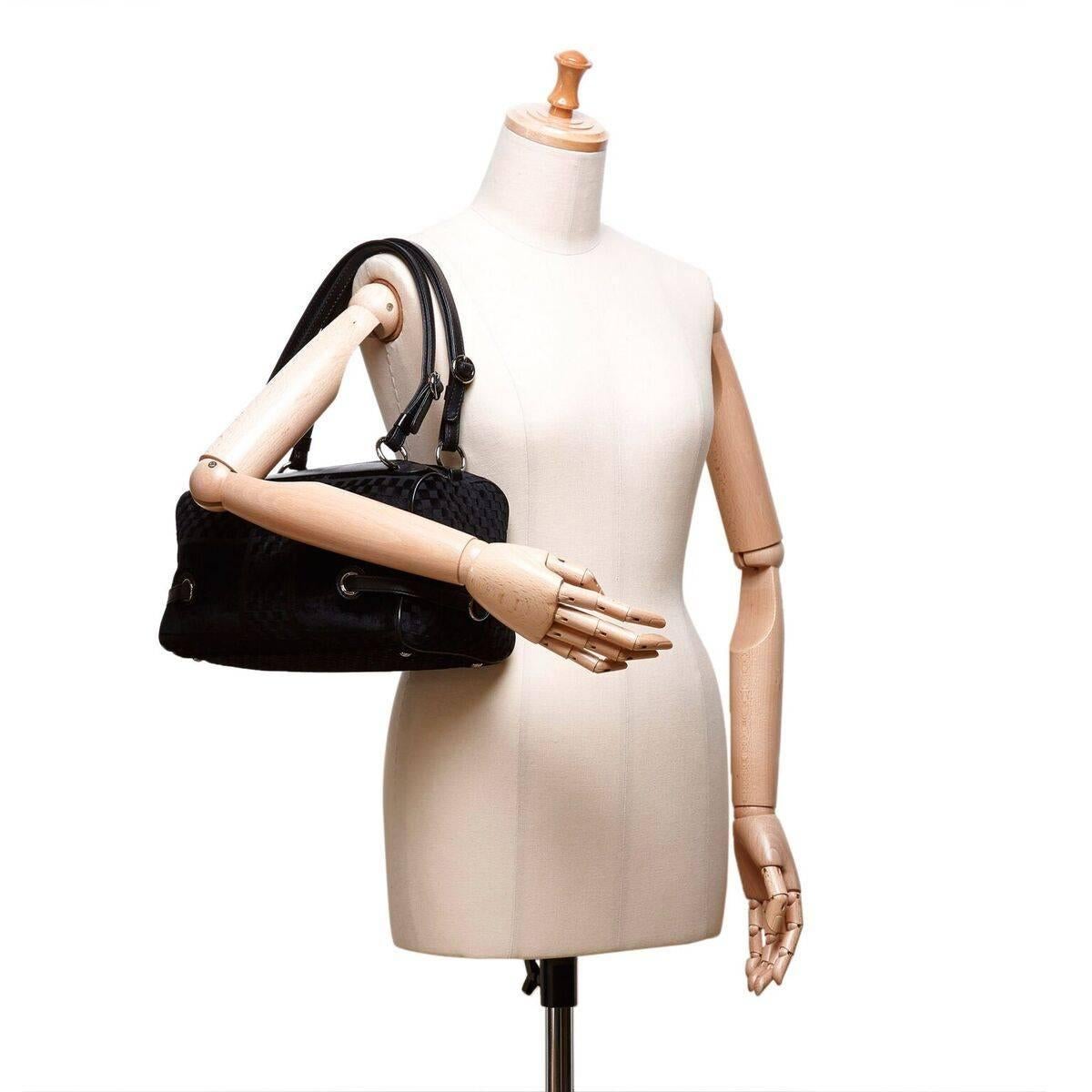Black Chanel Velour Shoulder Bag 6