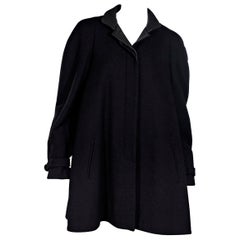 Black Chanel Wool Overcoat
