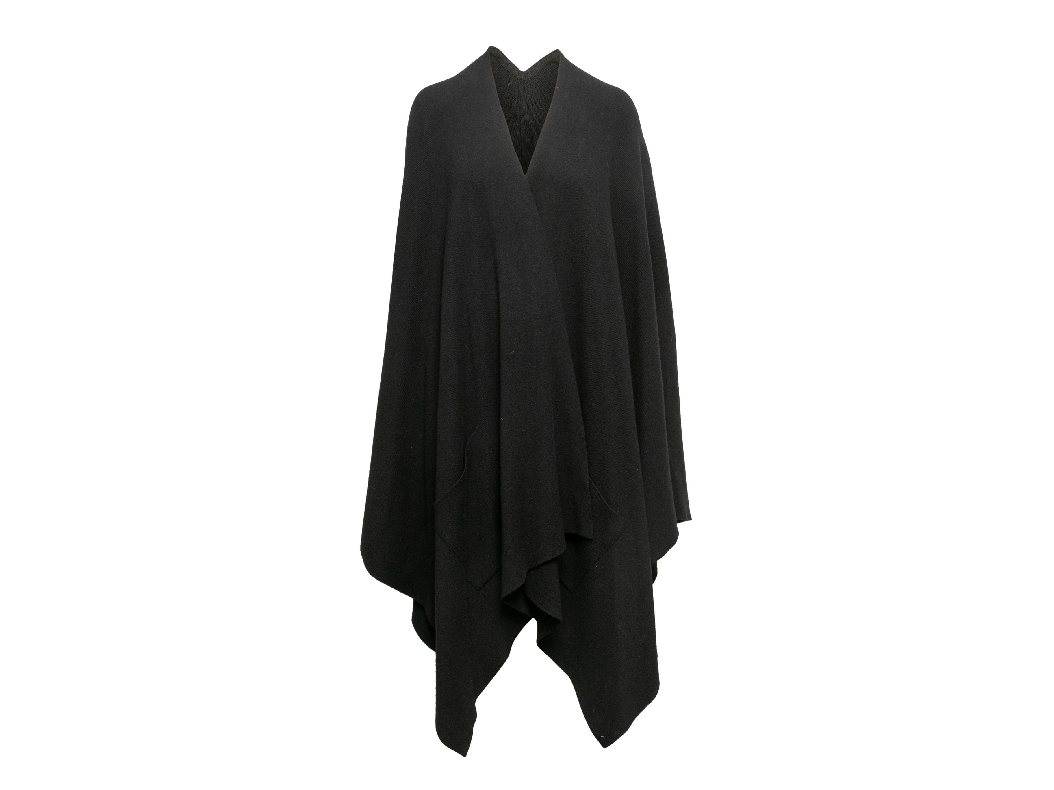 Black Chanel Wool Shawl Cape Size O/S For Sale 1