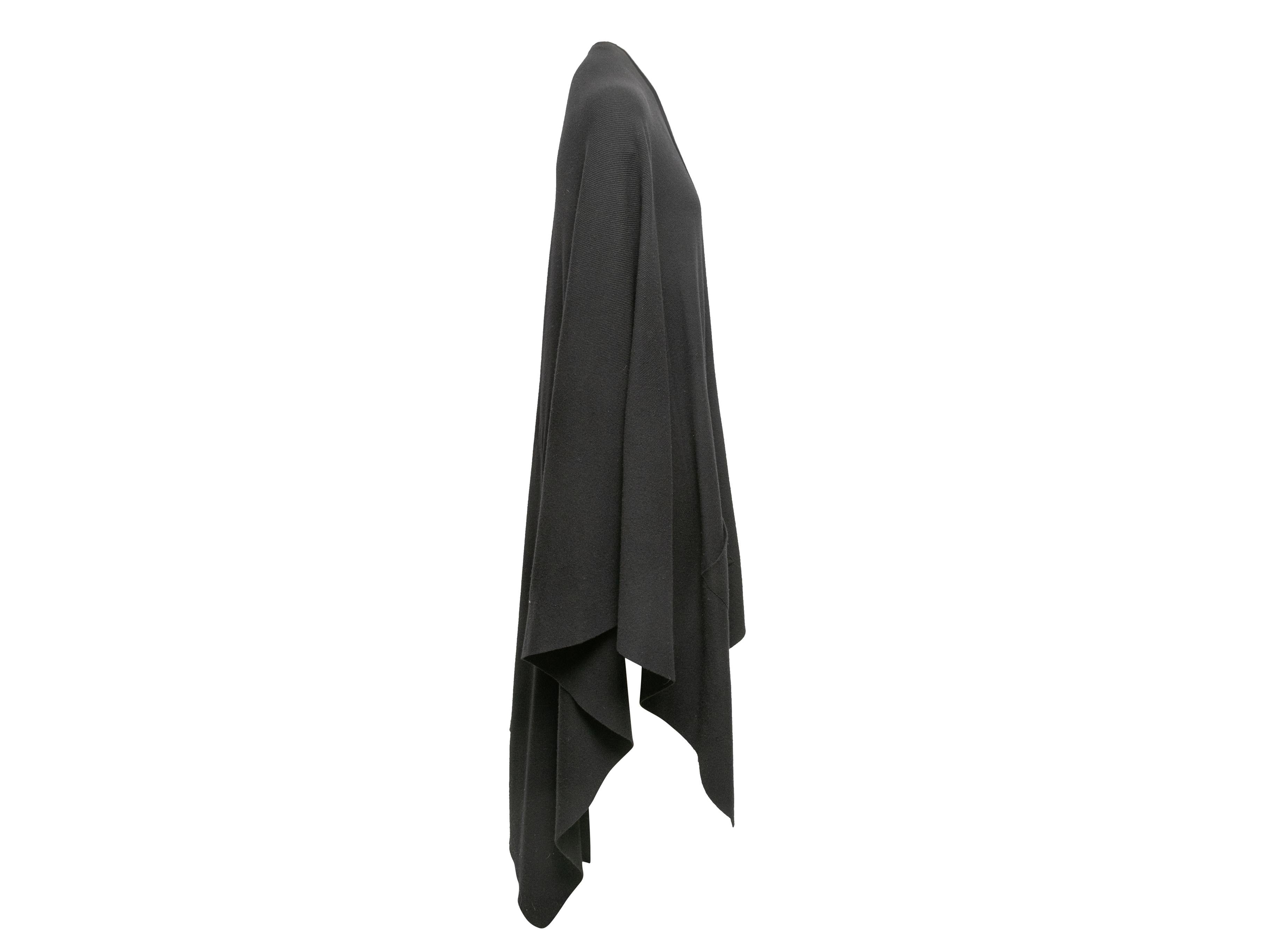 Black Chanel Wool Shawl Cape Size O/S For Sale 2