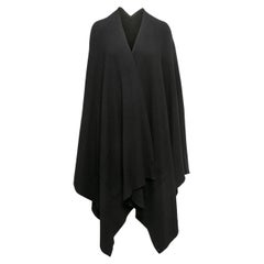 Chanel cape en laine noire, taille O/S