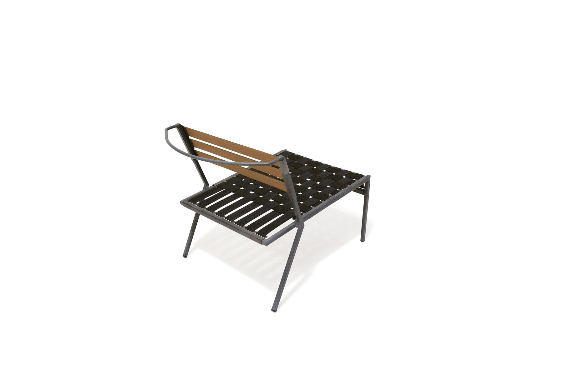 American Black & Charcoal Outdoor Lounge Chair For Sale