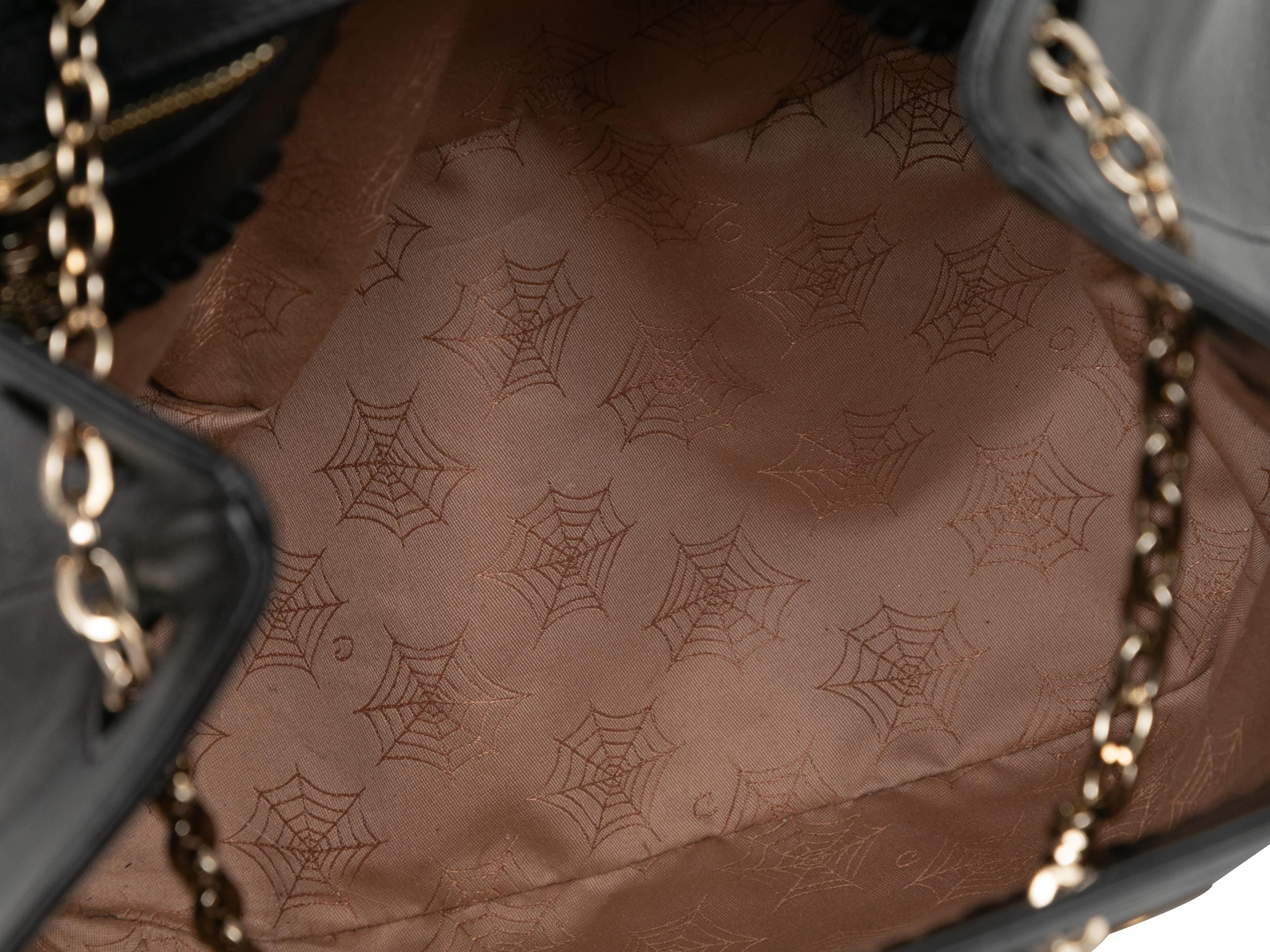 Schwarzer Charlotte Olympia Leder-Rucksack mit Katzenmuster 2