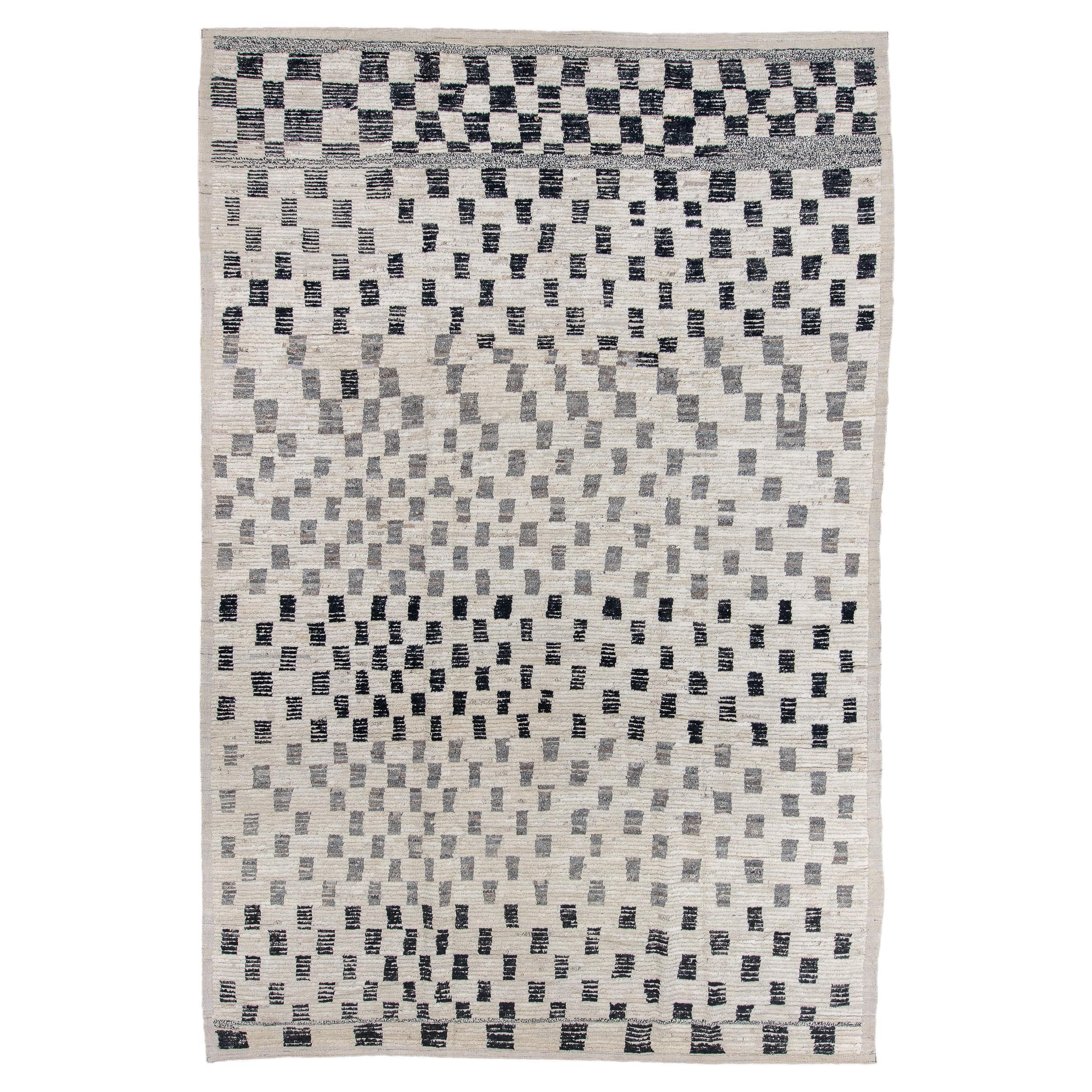 Black Checkered Rectangle Tulu For Sale