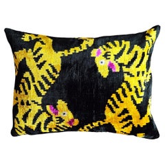 Black Cheetas Silk Velvet Handmade Pillow