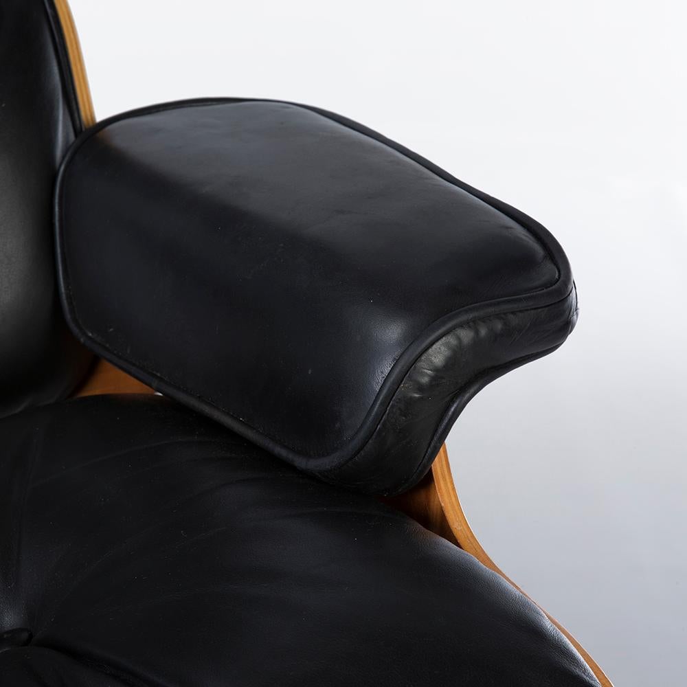 American Black and Cherry Herman Miller Eames Lounge Chair and Ottoman