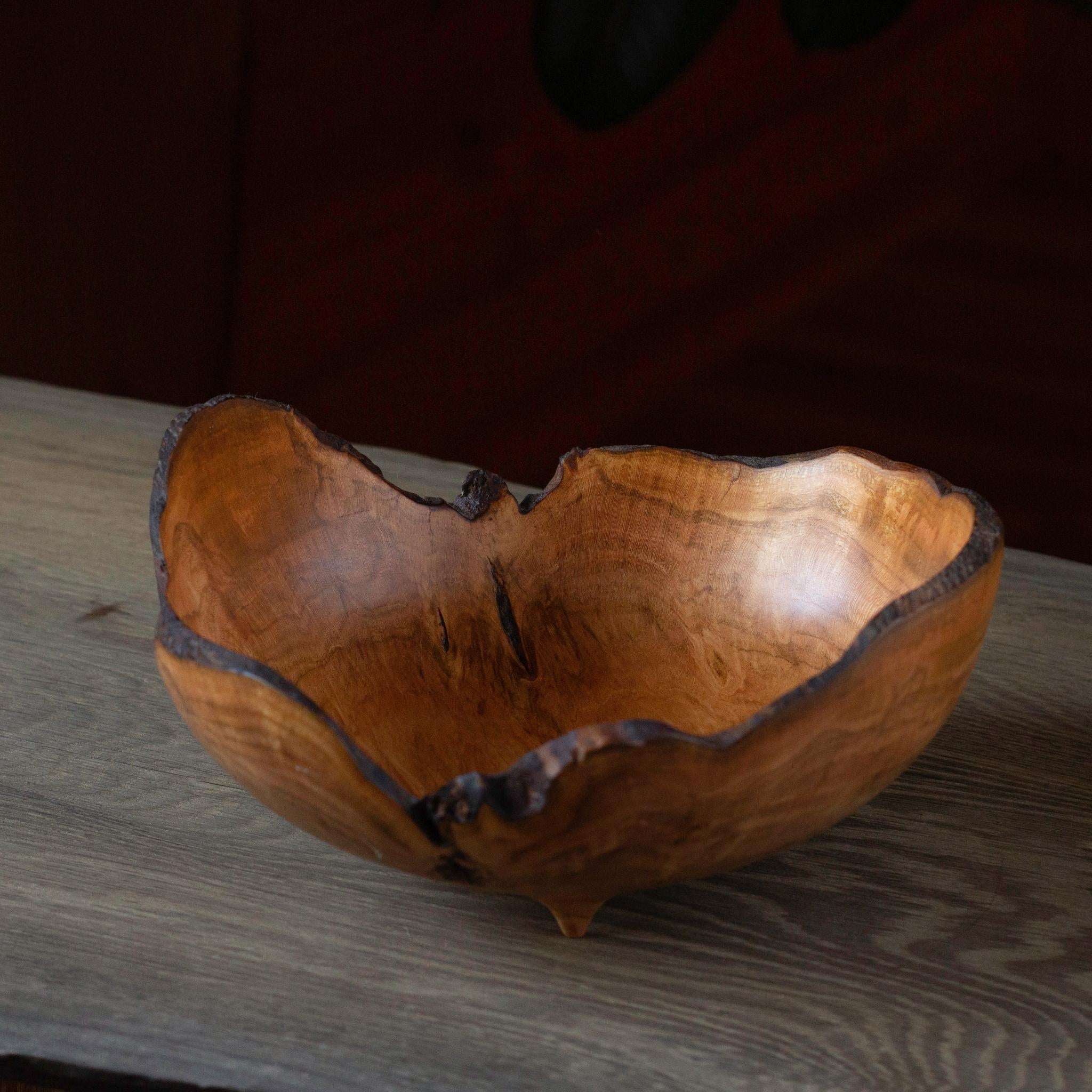 Modern Black Cherry Onion Skin Burl Bowl by Vlad Droz