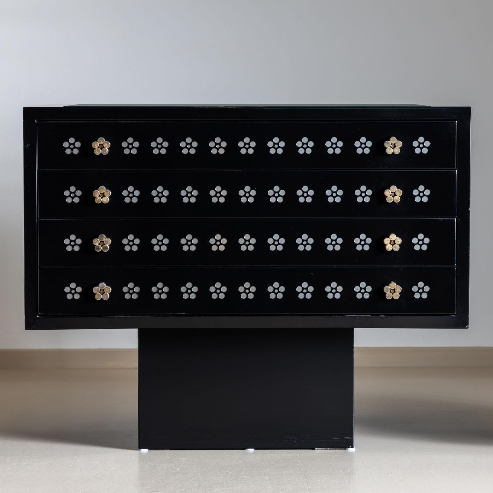 Italian Black Chest of Drawers and Night Stands by Matteo Thun, Italy 1980s For Sale