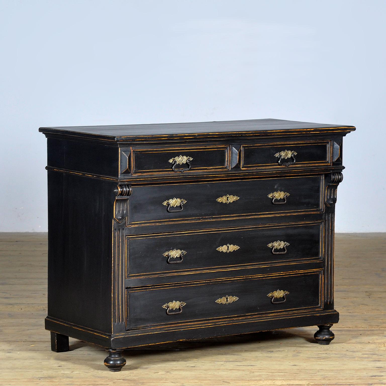 Black Chest of Drawers, circa 1900 Neoclásico en venta