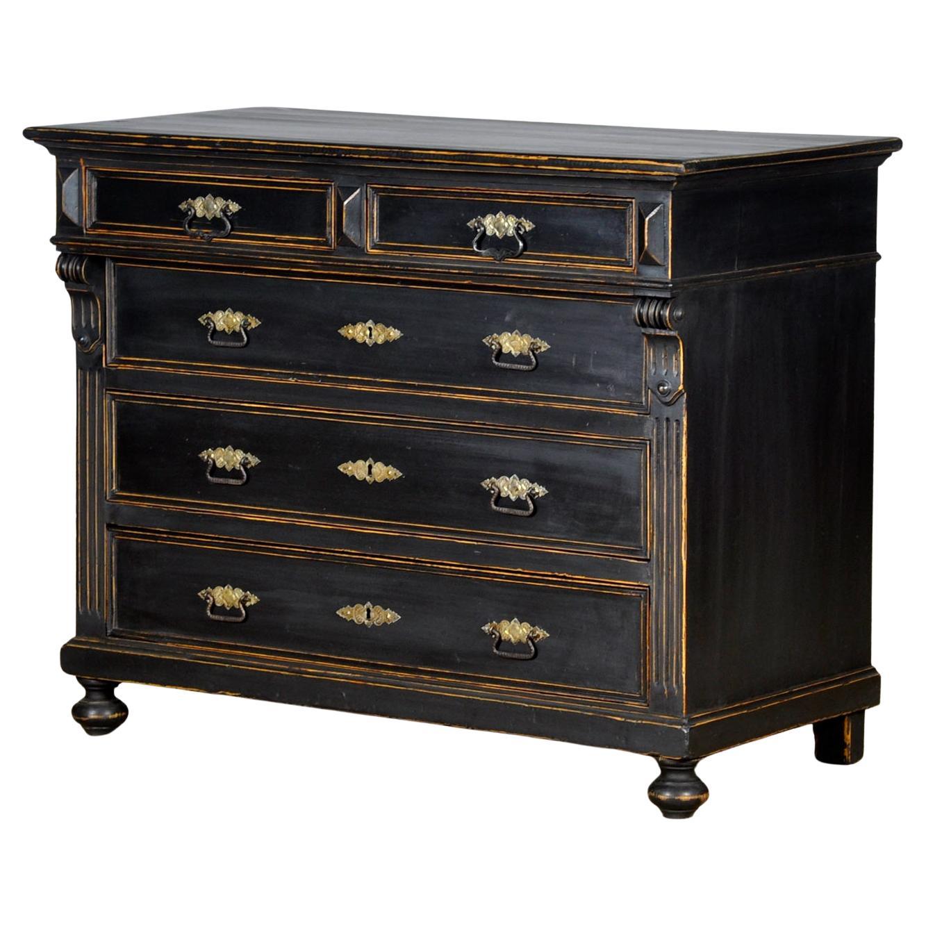 Black Chest of Drawers, circa 1900