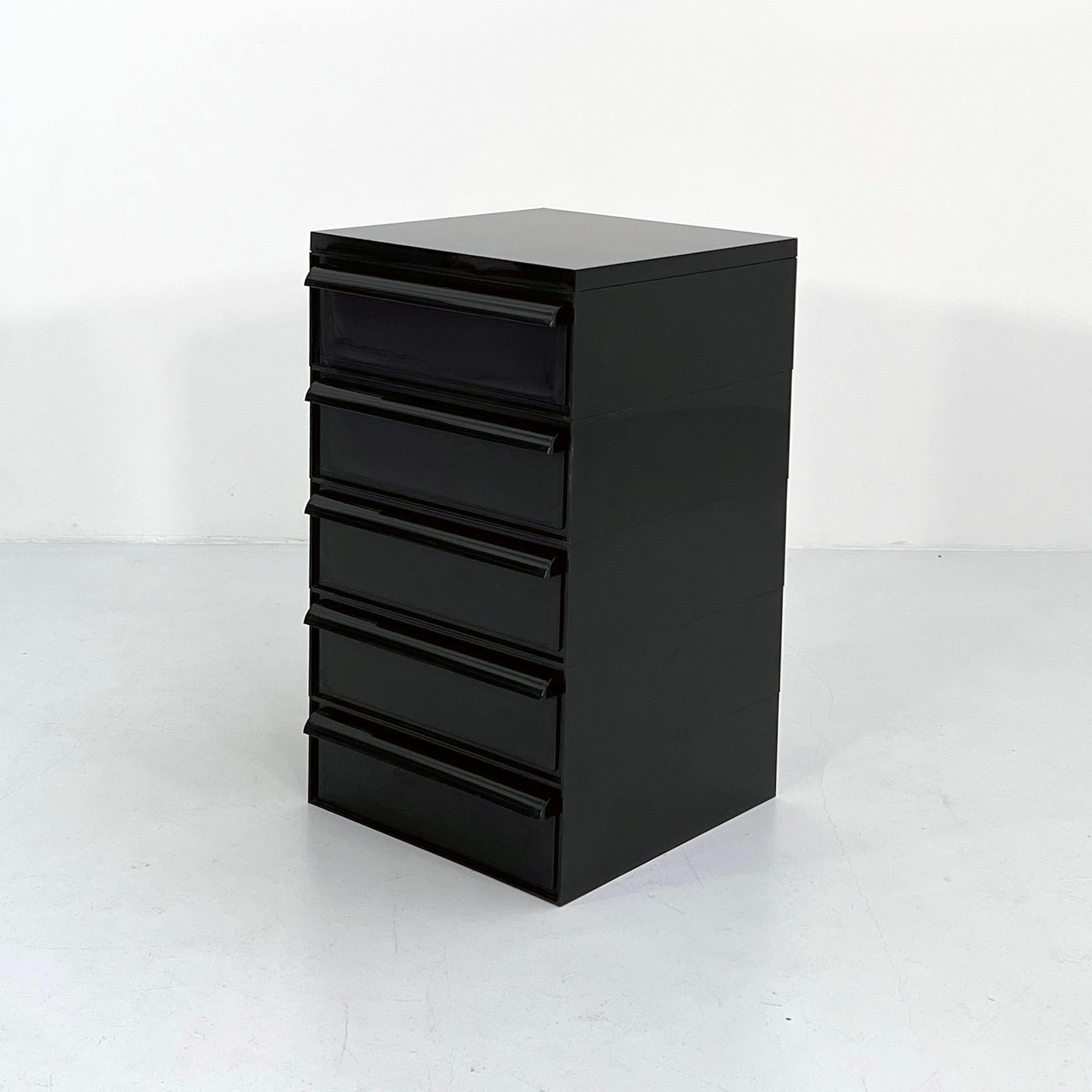 Black Chest of Drawers Model “4601” by Simon Fussell for Kartell, 1970s
Designer - Simon Fussell
Producer - Kartell
Model - Model 4601
Design Period - Seventies
Measurements - Width 42 cm x Depth 44 cm x Height 72 cm
Materials - Plastic
Color