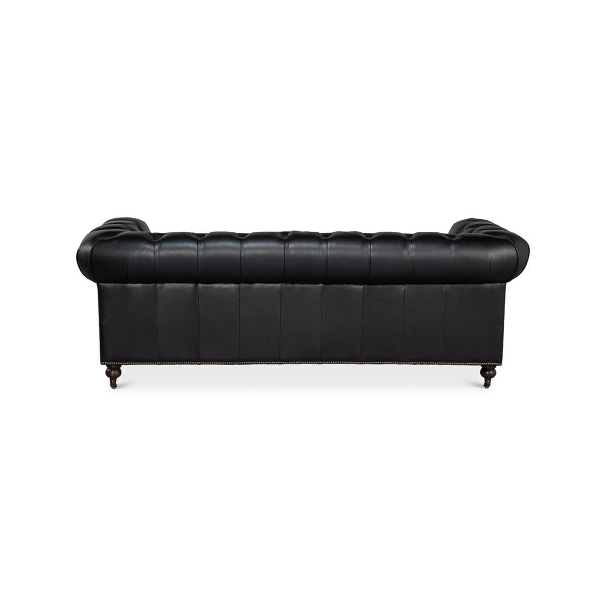 Black Chesterfield Sofa In New Condition For Sale In Westwood, NJ