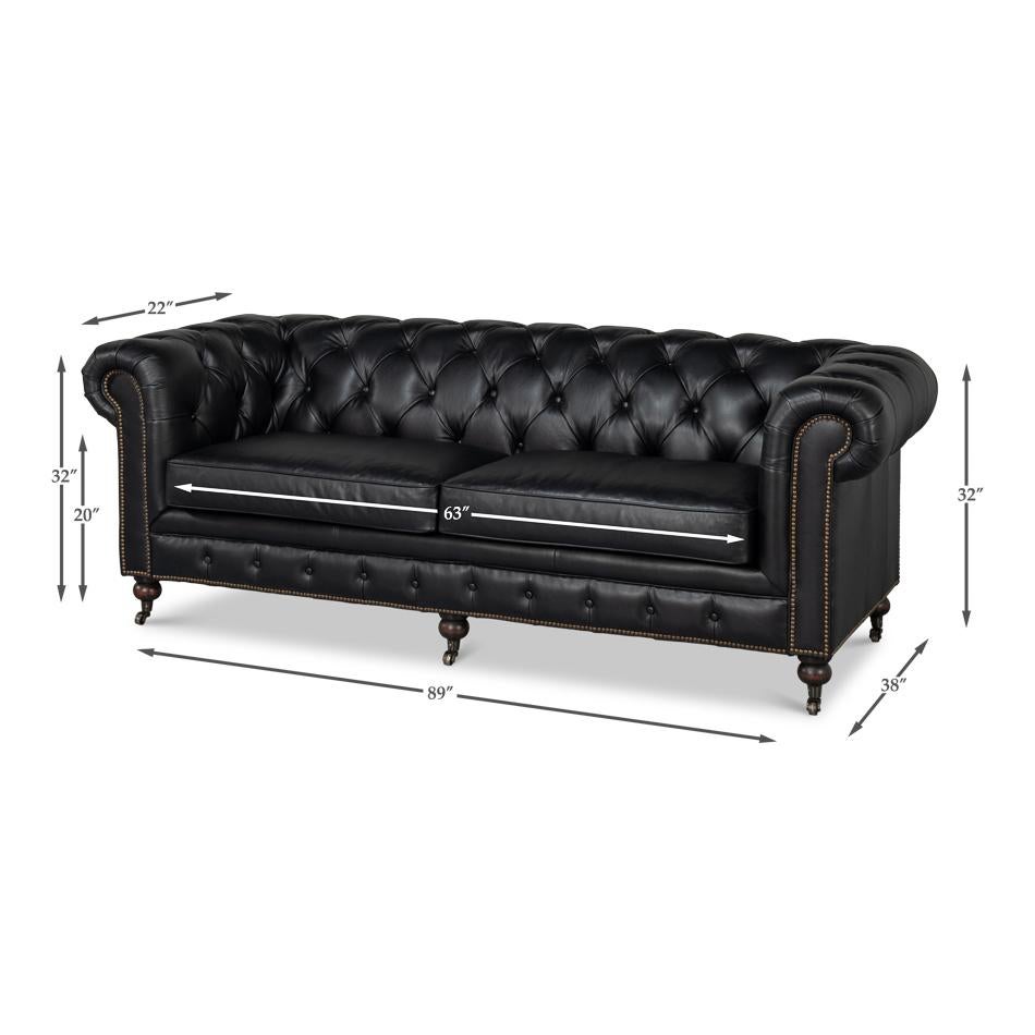 Black Chesterfield Sofa For Sale 2