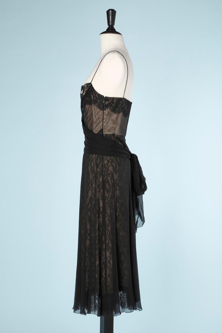 chinese dress ladies Elie Tahari black and blue guipure lace dress, size 6, NEW WITH TAGS! main image 1