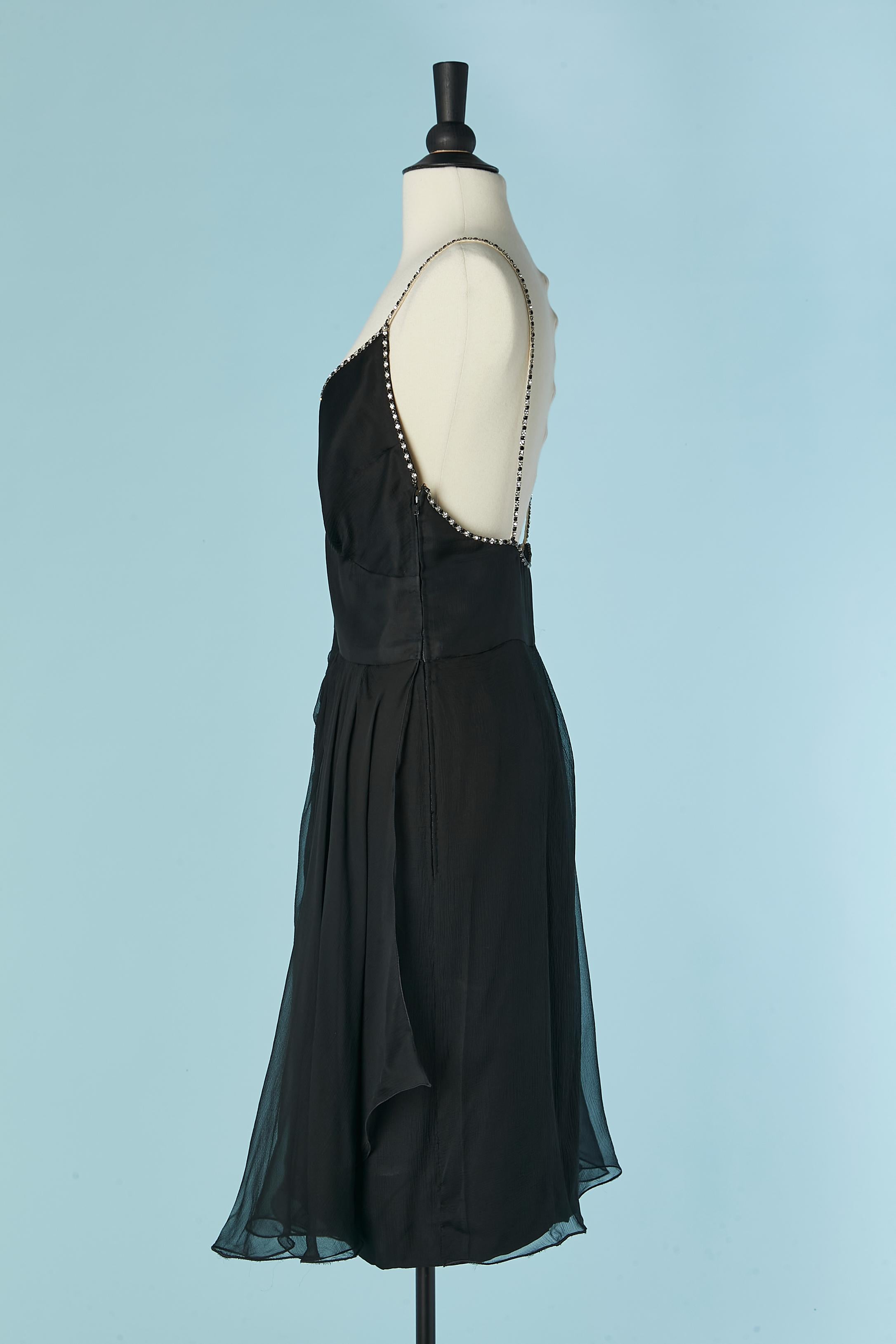 Conjunto de chaqueta de gasa negra y vestido de cóctel DANIEL ROLAND en venta 5