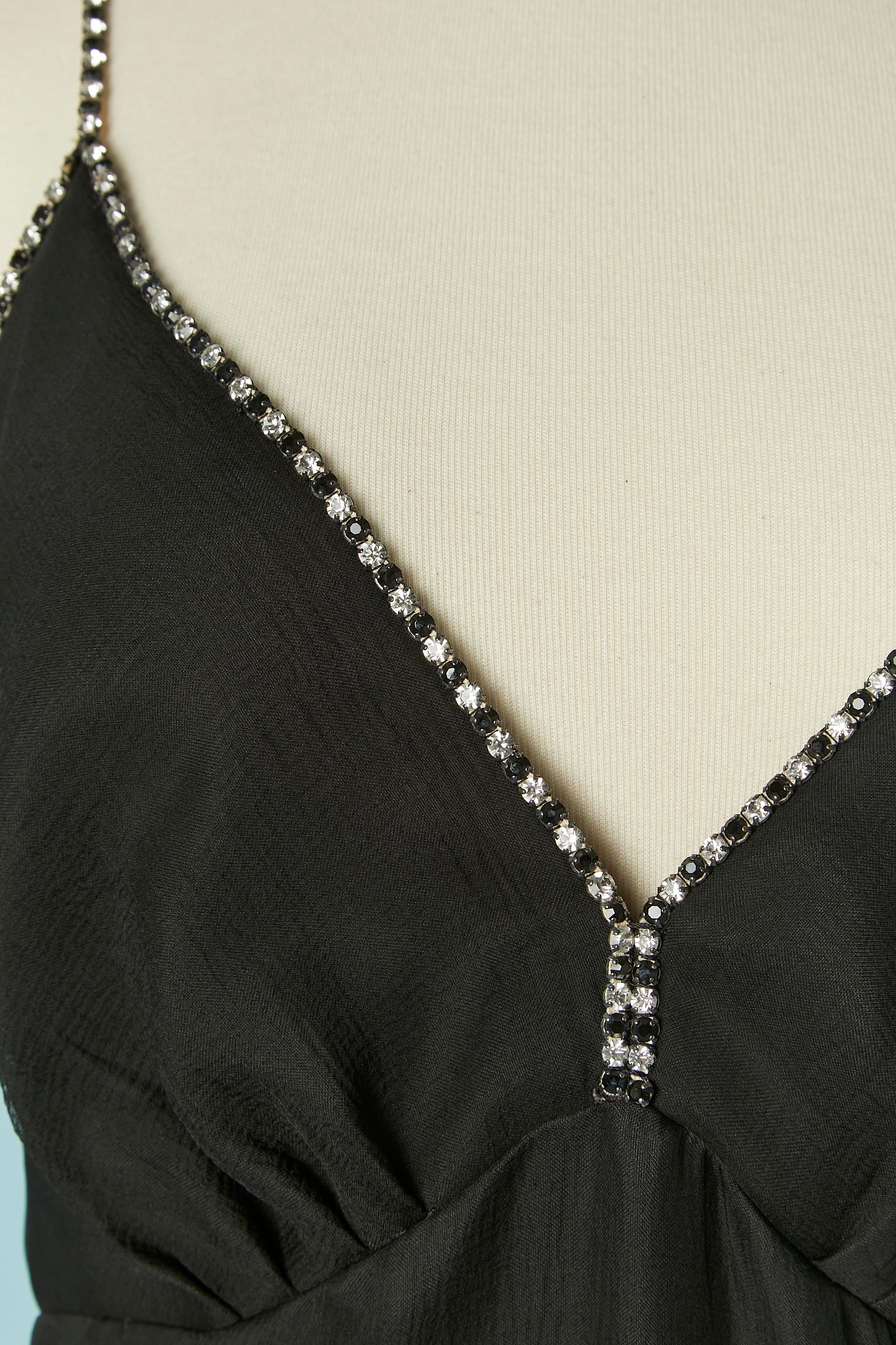 Conjunto de chaqueta de gasa negra y vestido de cóctel DANIEL ROLAND en venta 4