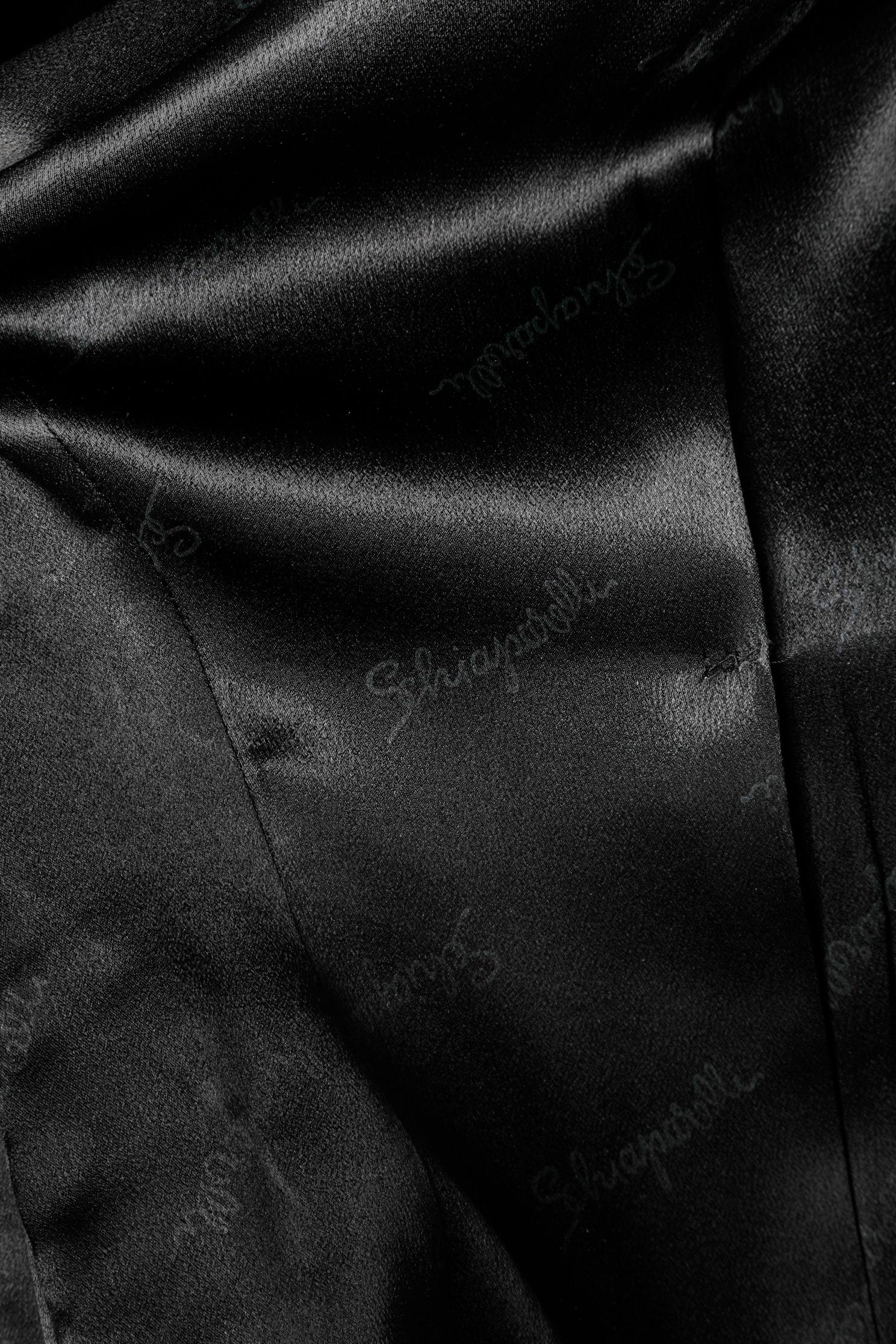 Black chiné Elsa Schiaparelli 1940's skirt -suit  For Sale 2