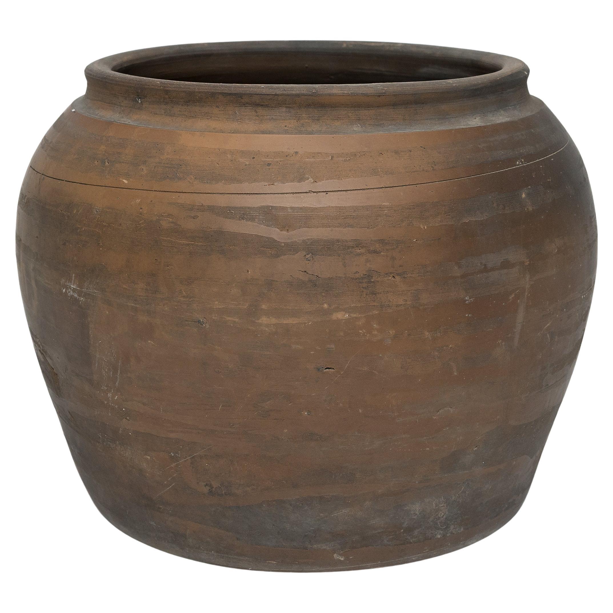 Chinese Smoky Clay Vessel, c. 1900 For Sale