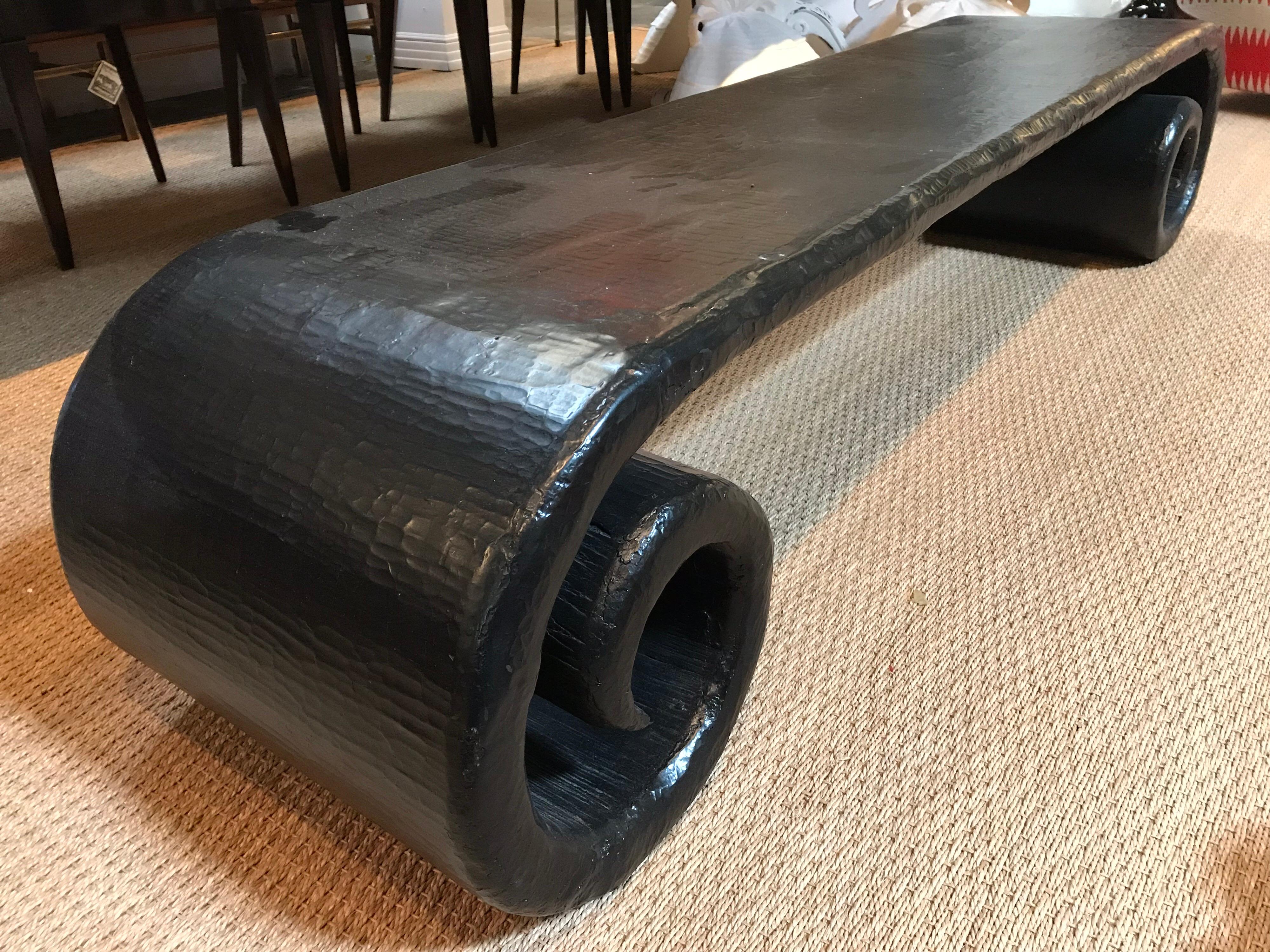 Black Chinese Low Cocktail Table In Good Condition For Sale In Dallas, TX