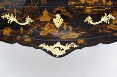 Black Chinese Style Lacquered Louis XV Style Commode, circa 1950