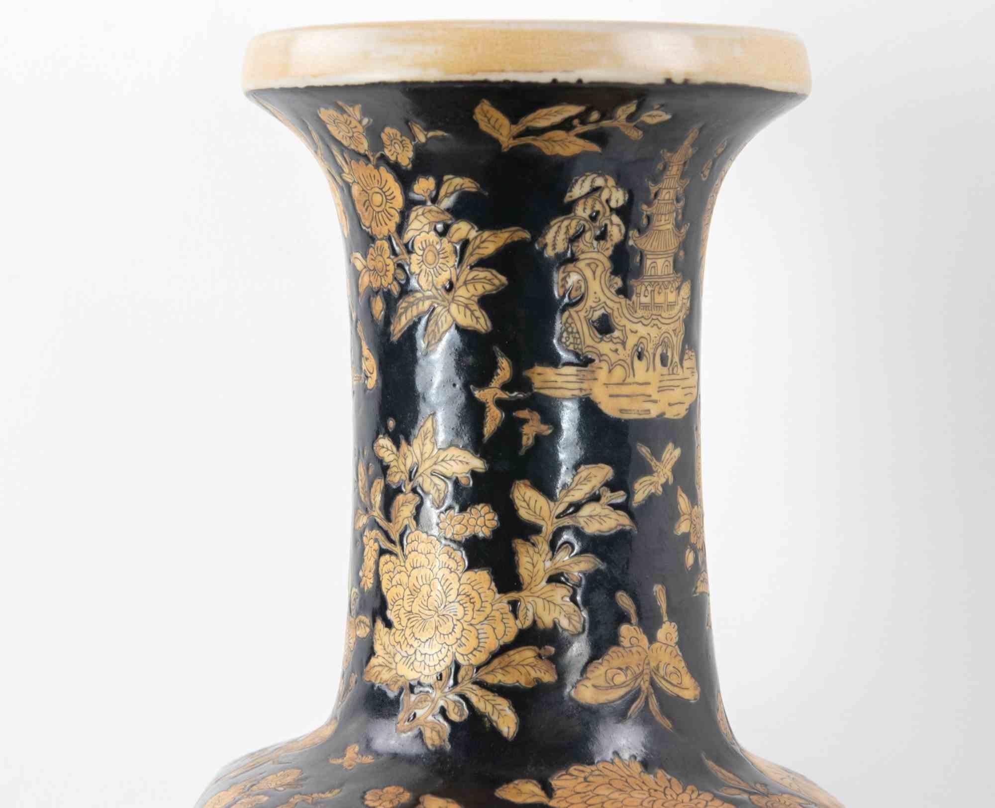 Vaso cinese nero, Cina, metà del XX secolo in vendita 5