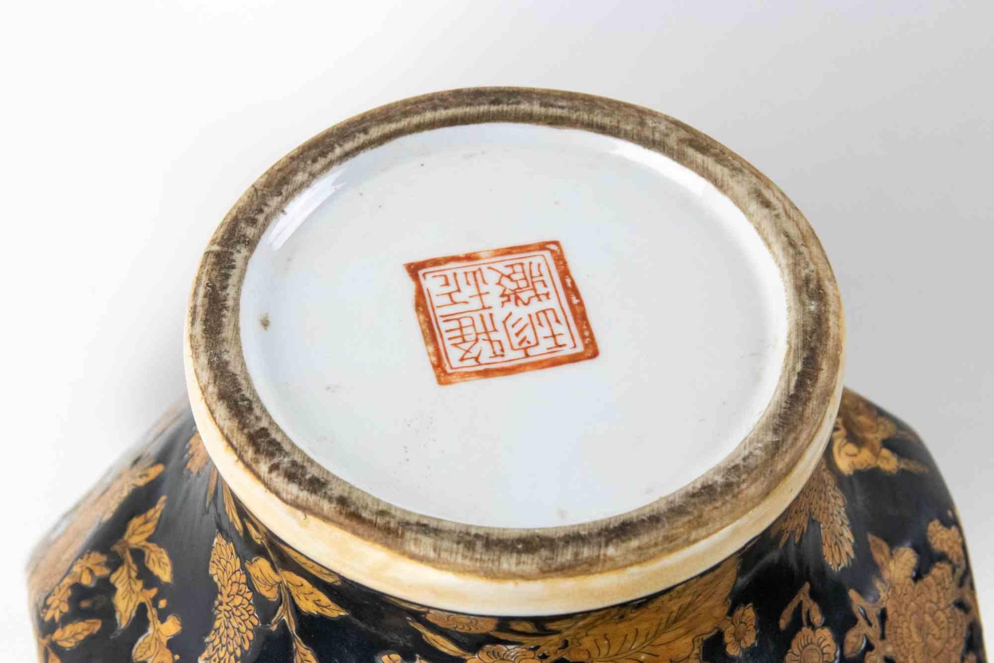 Vaso cinese nero, Cina, metà del XX secolo in vendita 1