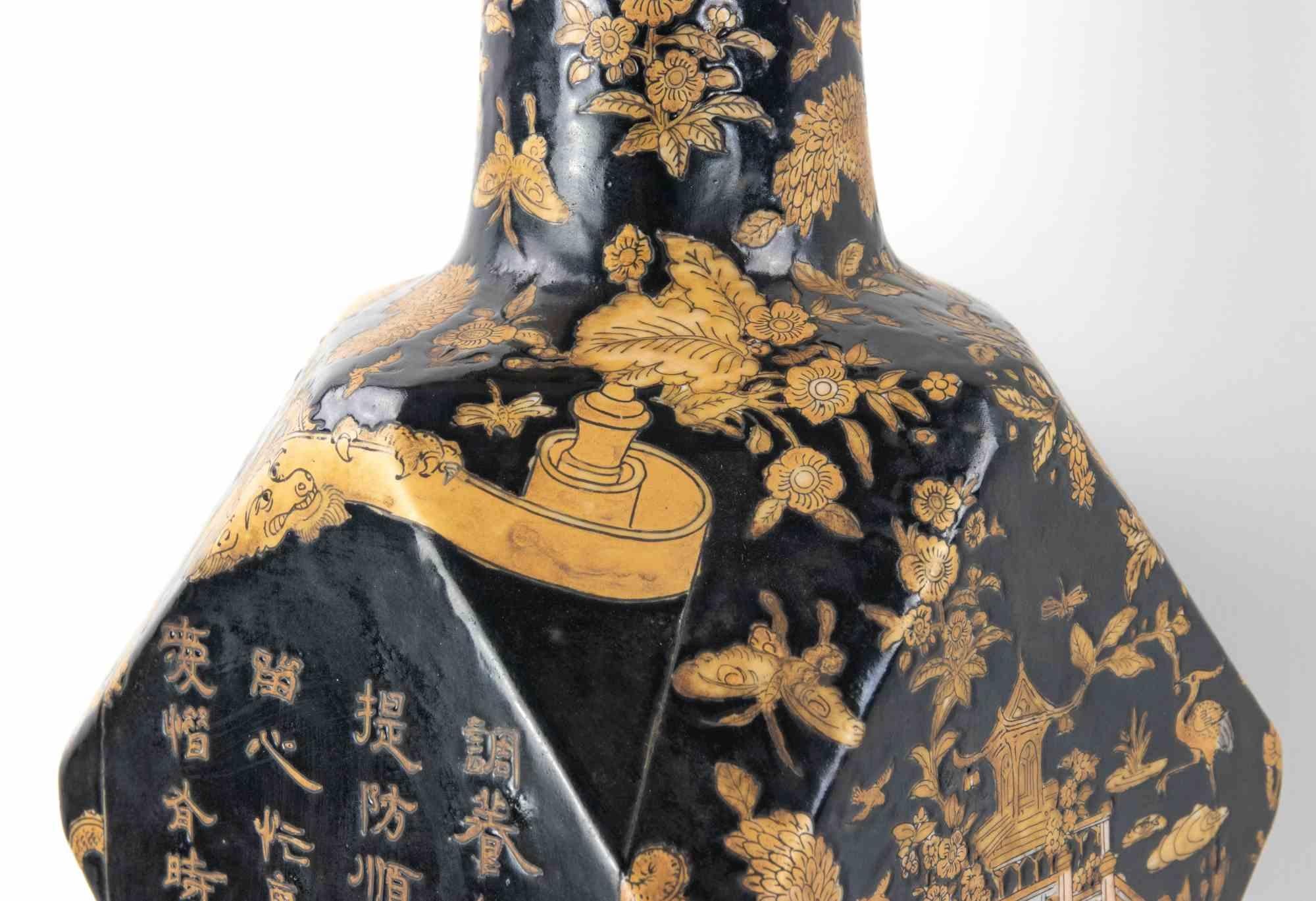 Vaso cinese nero, Cina, metà del XX secolo in vendita 2