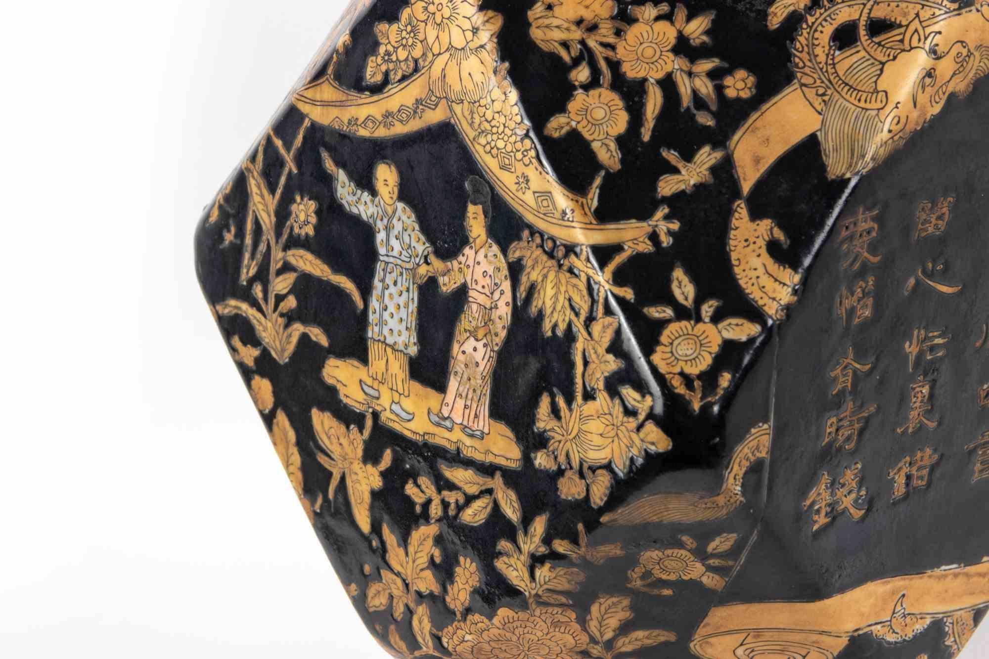 Vaso cinese nero, Cina, metà del XX secolo in vendita 3