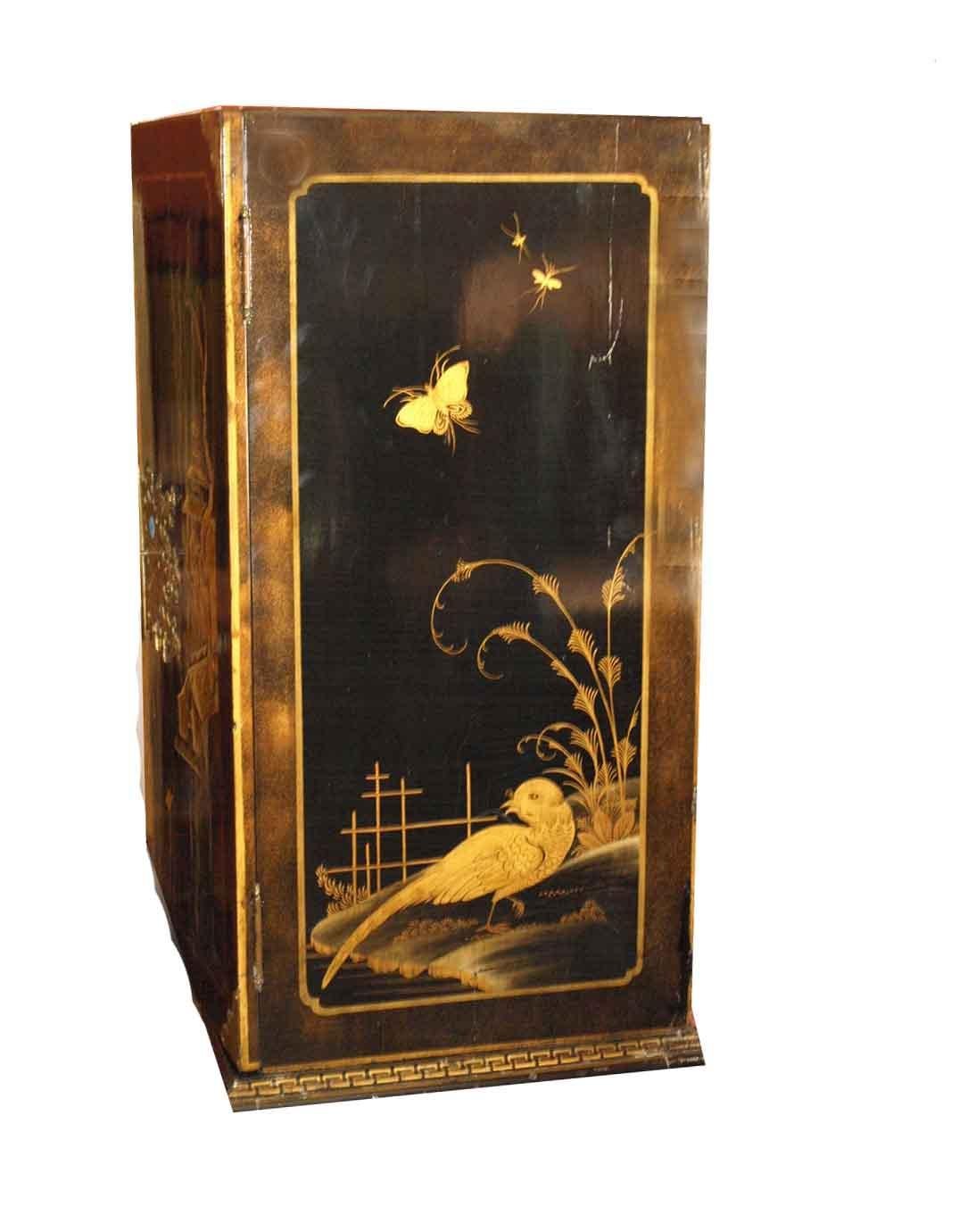 Black Chinoiserie Cabinet on Stand 5