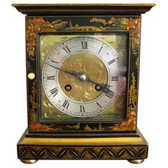 Black Chinoiserie Chiming Mantel Clock Retailed By Hamilton & Inches Edinburgh