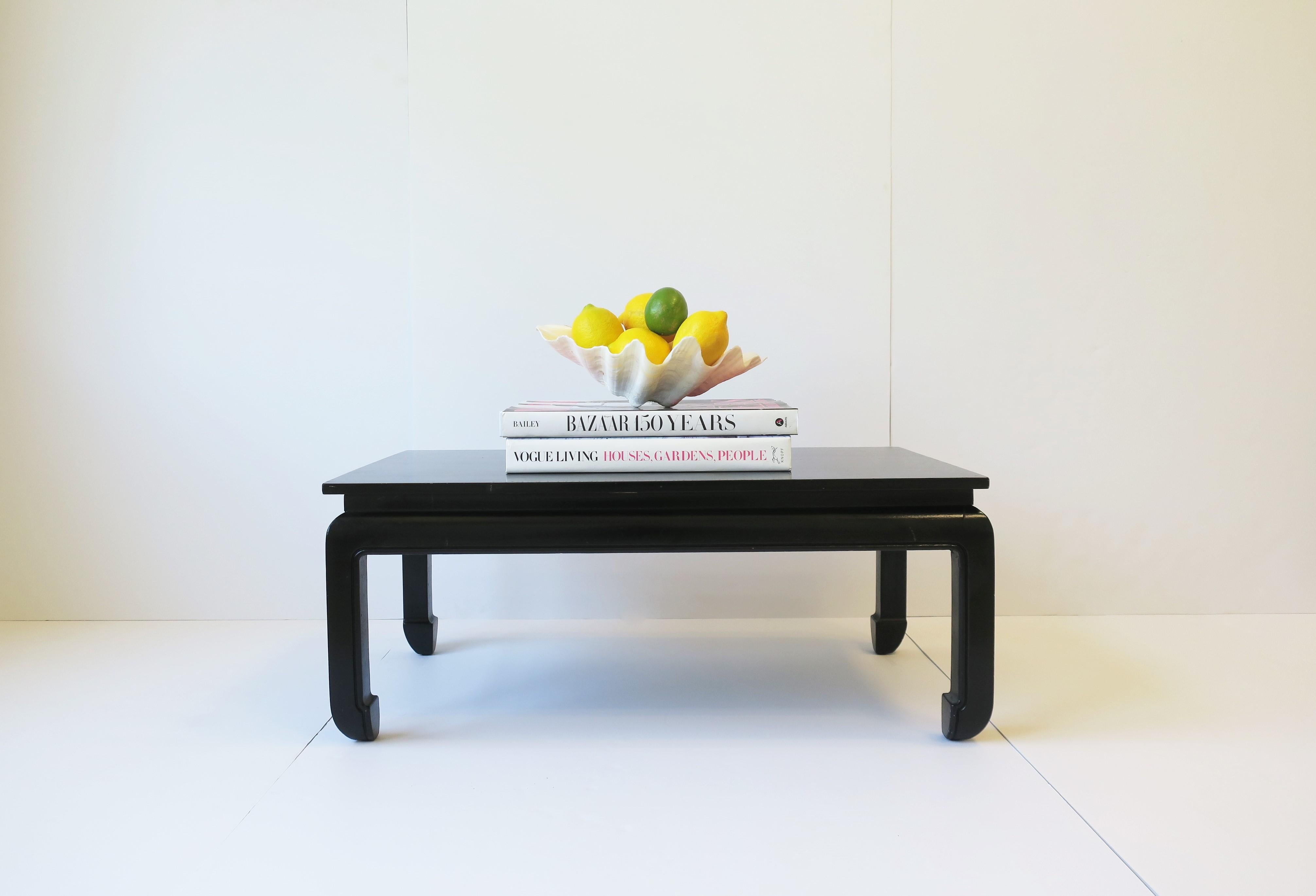 20th Century Black Chinoiserie Cocktail Coffee Table