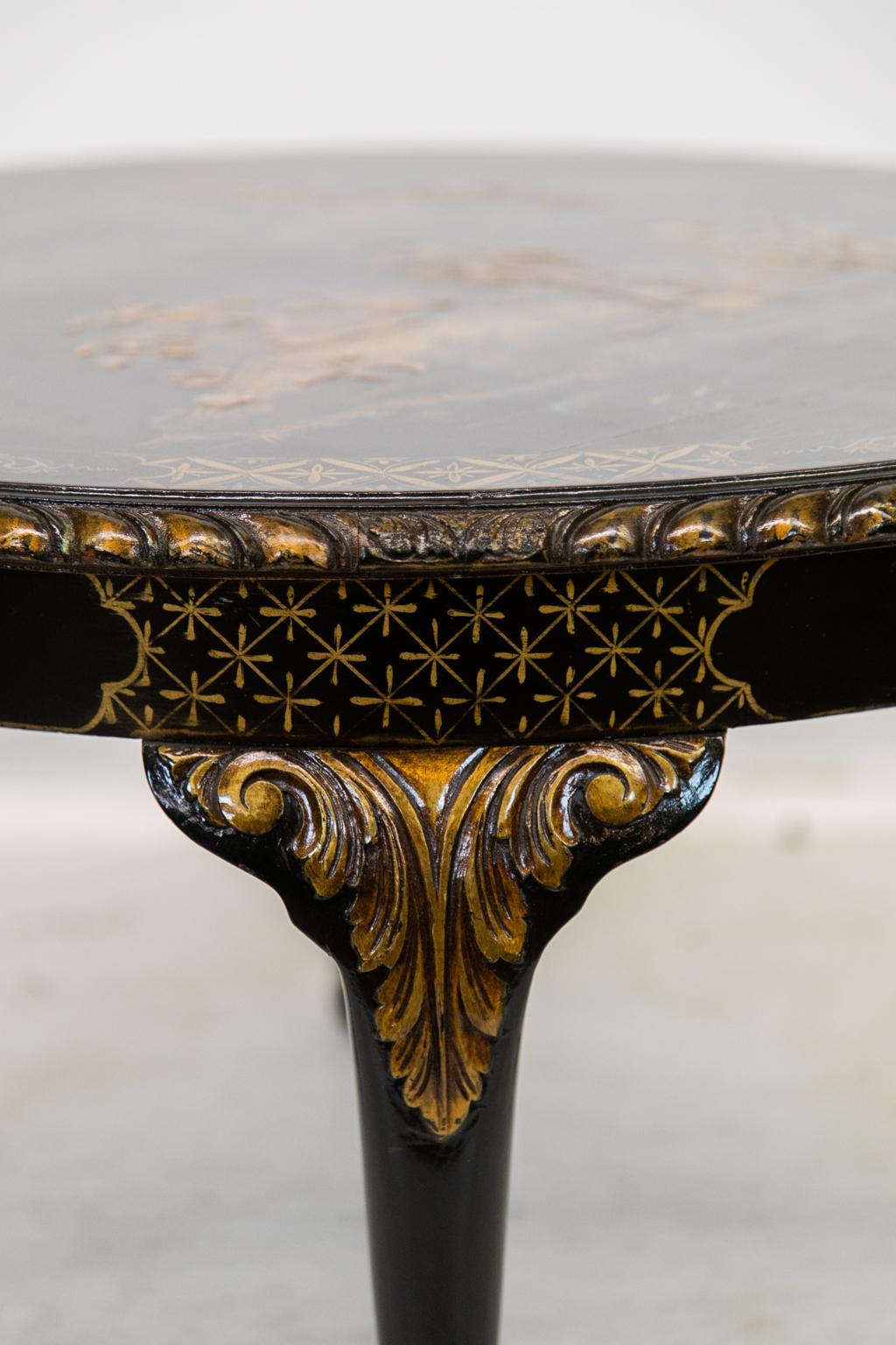 Black Chinoiserie Coffee Table For Sale 1