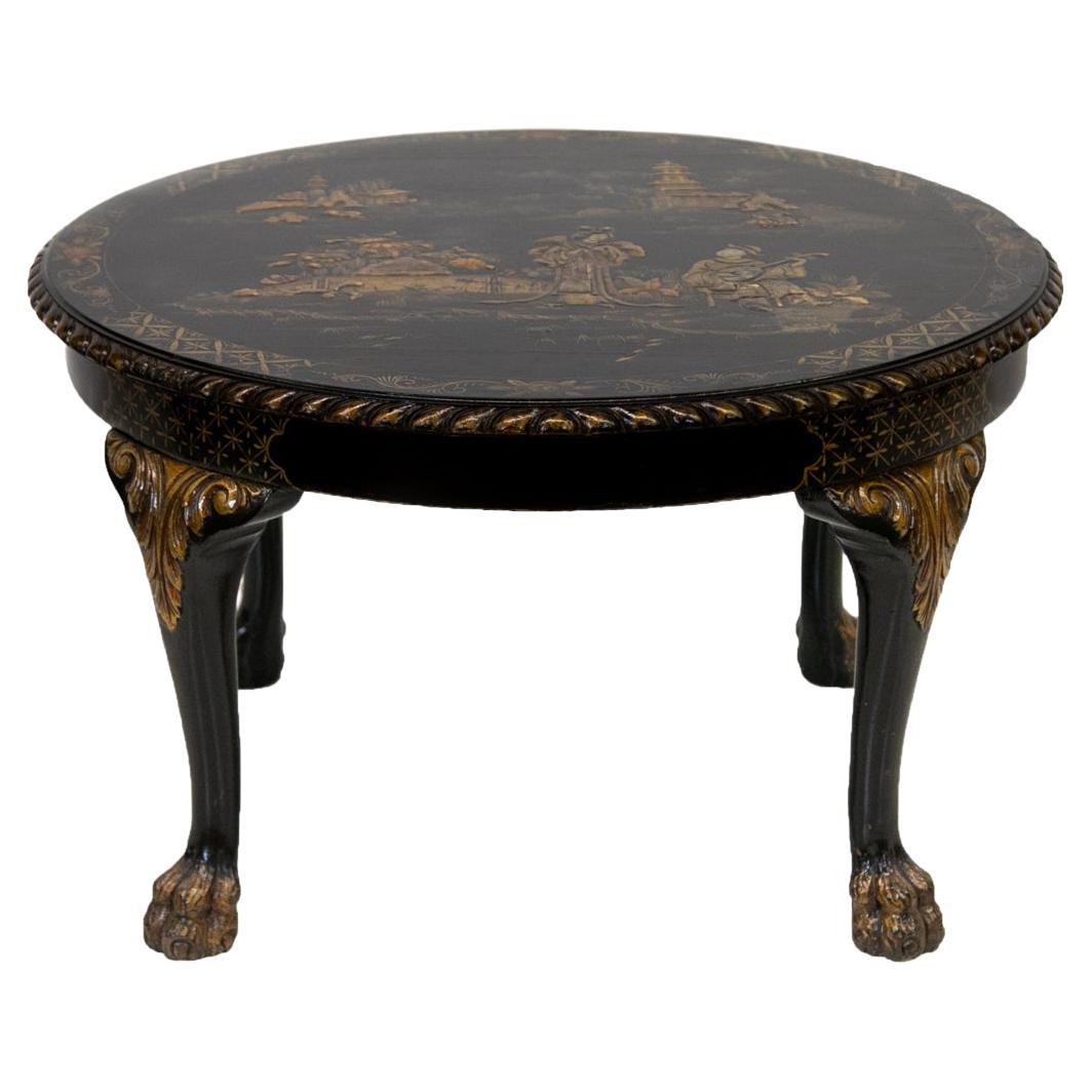 Black Chinoiserie Coffee Table For Sale