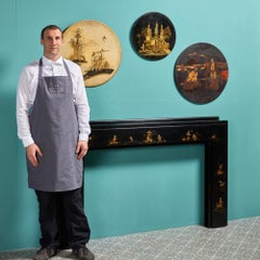 Black Chinoiserie Painted Fireplace