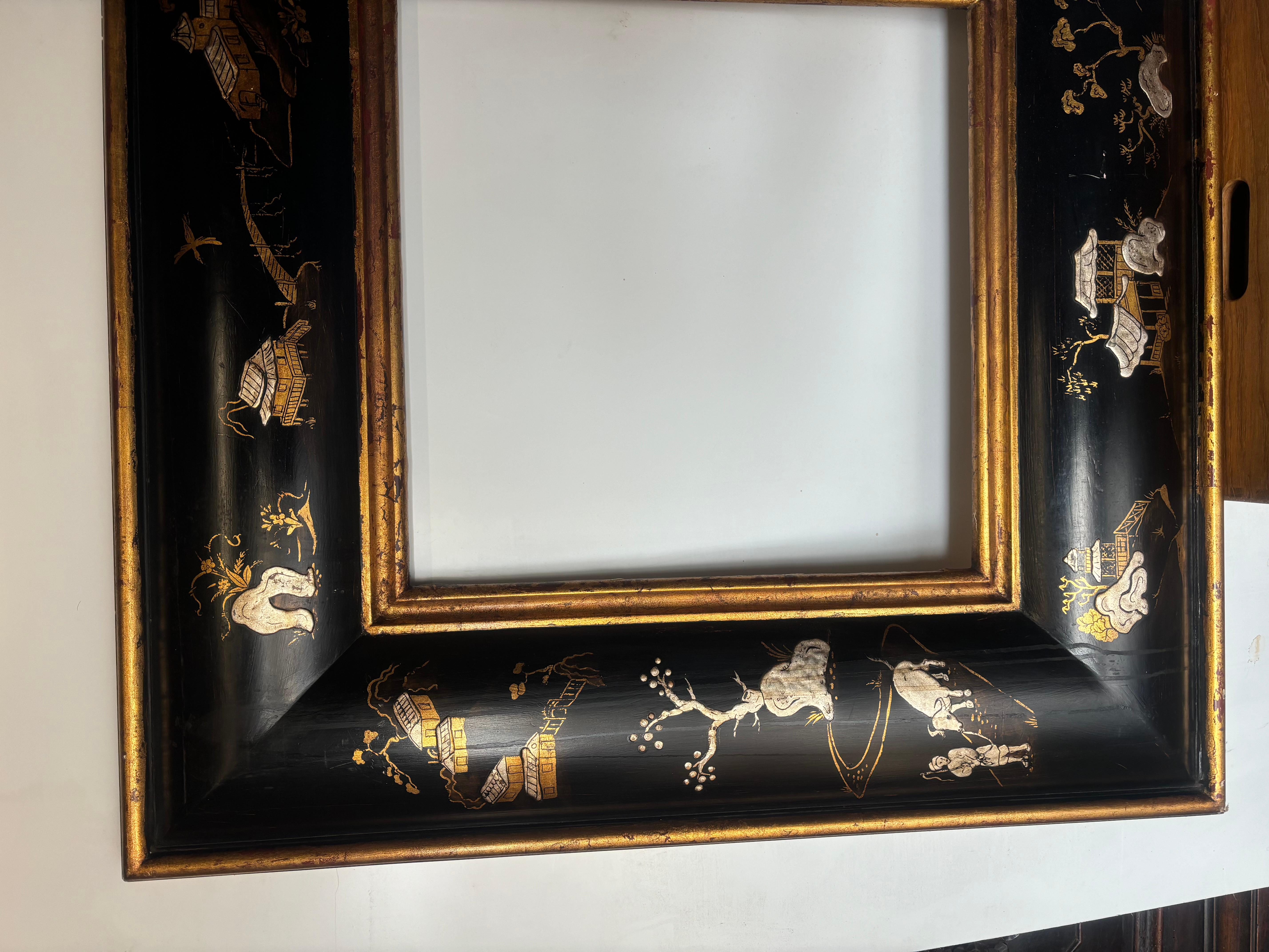 Marco Cuadrado Chinoiserie Negro Norteamericano en venta