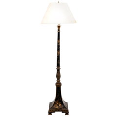Black Chinoiserie Style Standing Floor Lamp