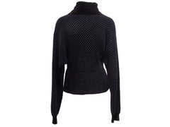 Black Chloe Chunky Rib Knit Turtleneck Sweater