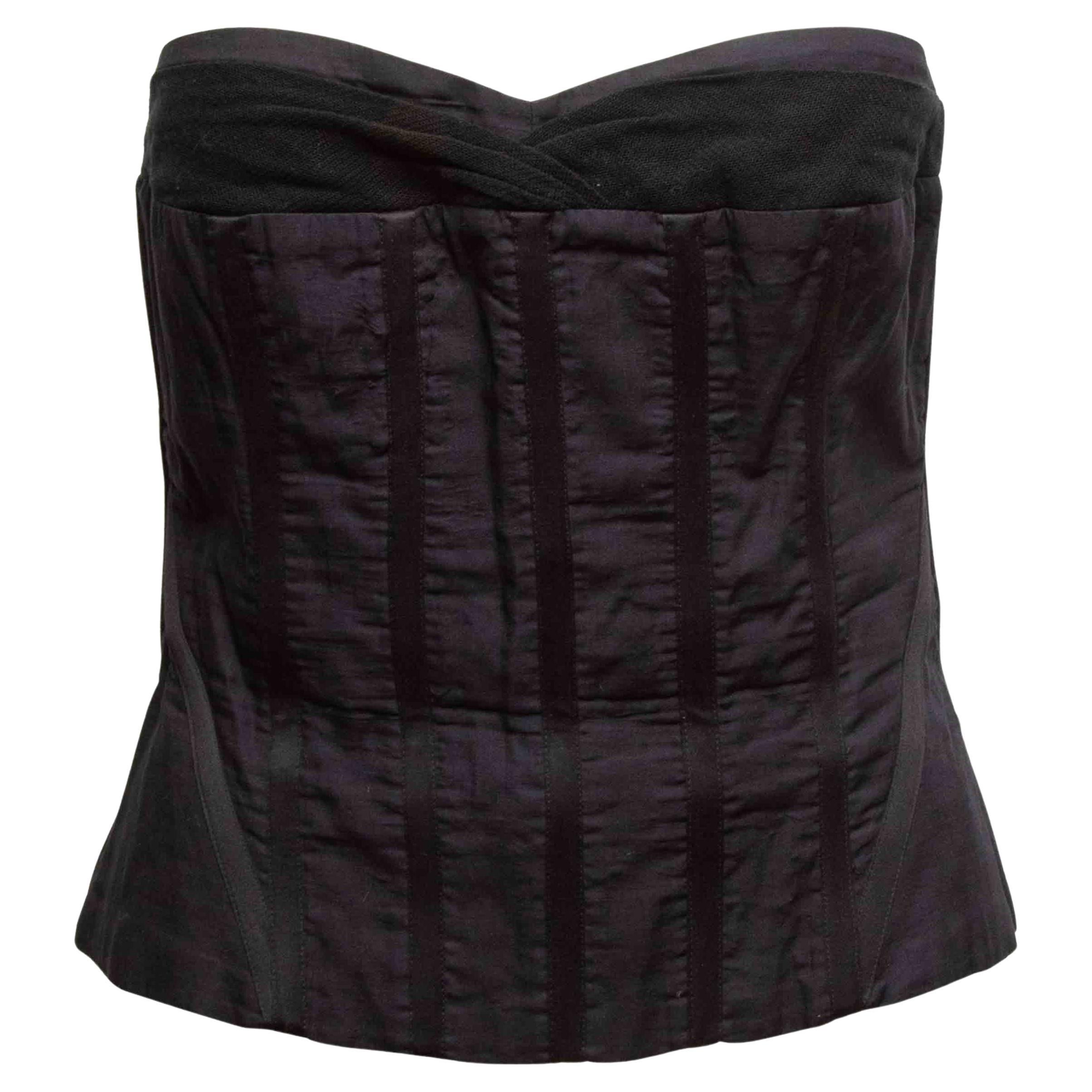 Black Chloe Cotton Bustier Top Size FR 40