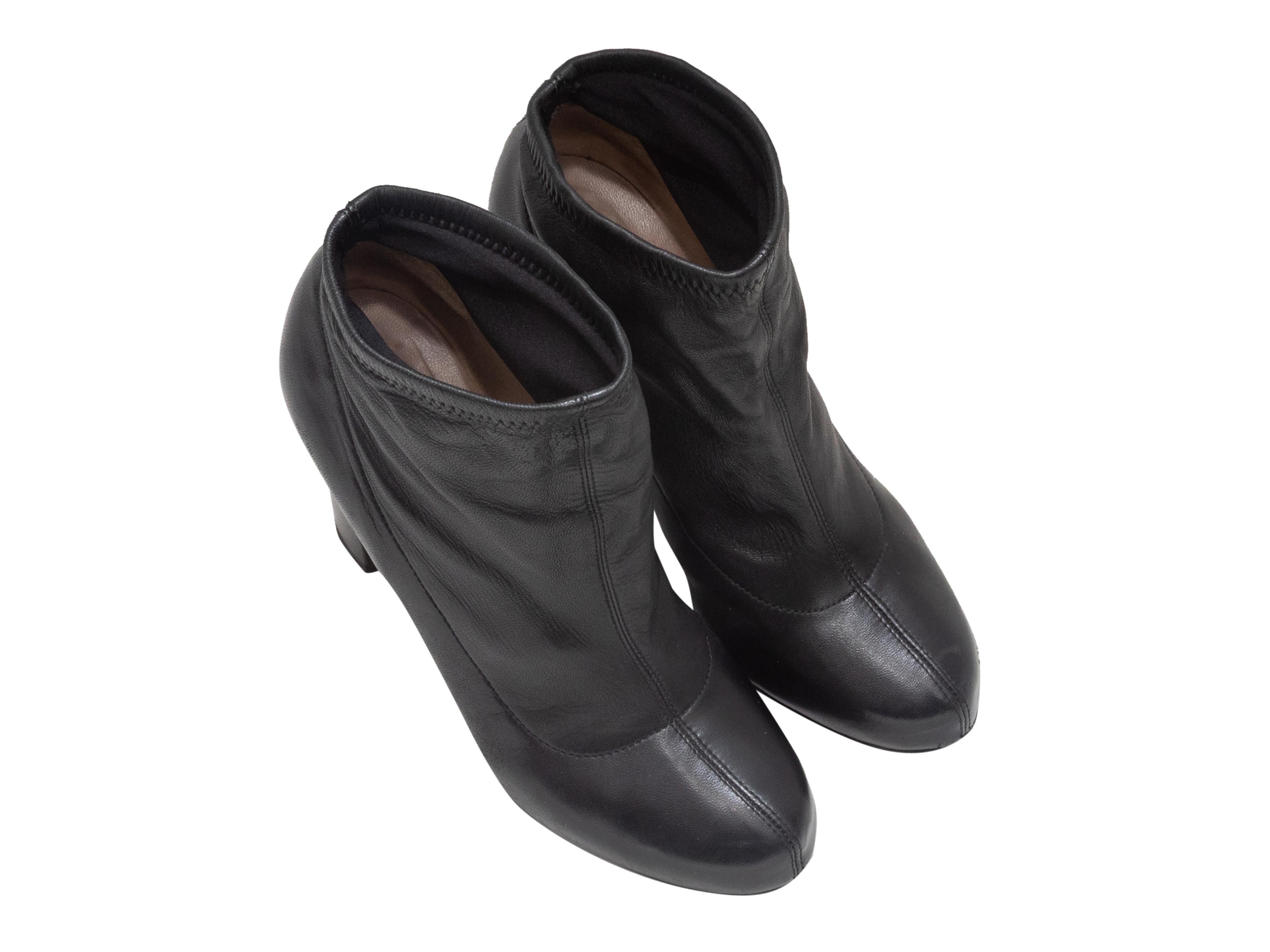 Schwarze hochhackige Lederstiefel von Chloe. 3,5