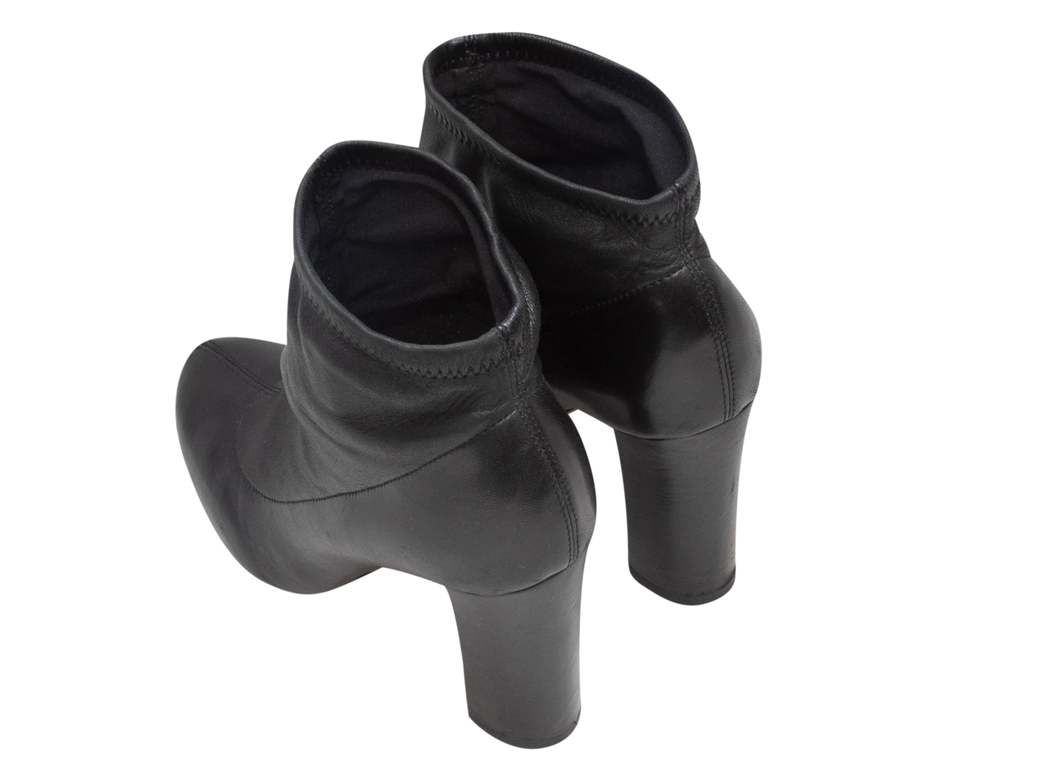 Schwarze Chloe Lederstiefel mit Absatz Größe 37 im Zustand „Gut“ im Angebot in New York, NY