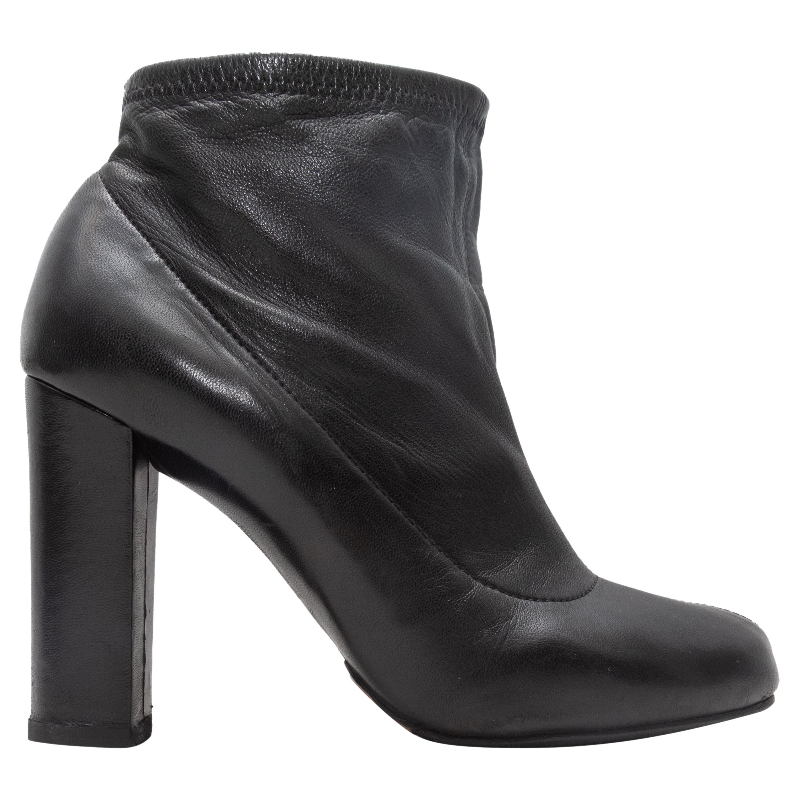 Botines de piel con tacón Chloe negros talla 37