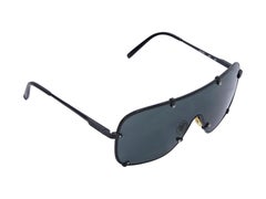 Black Chloe Metal Aviator Shield Sunglasses