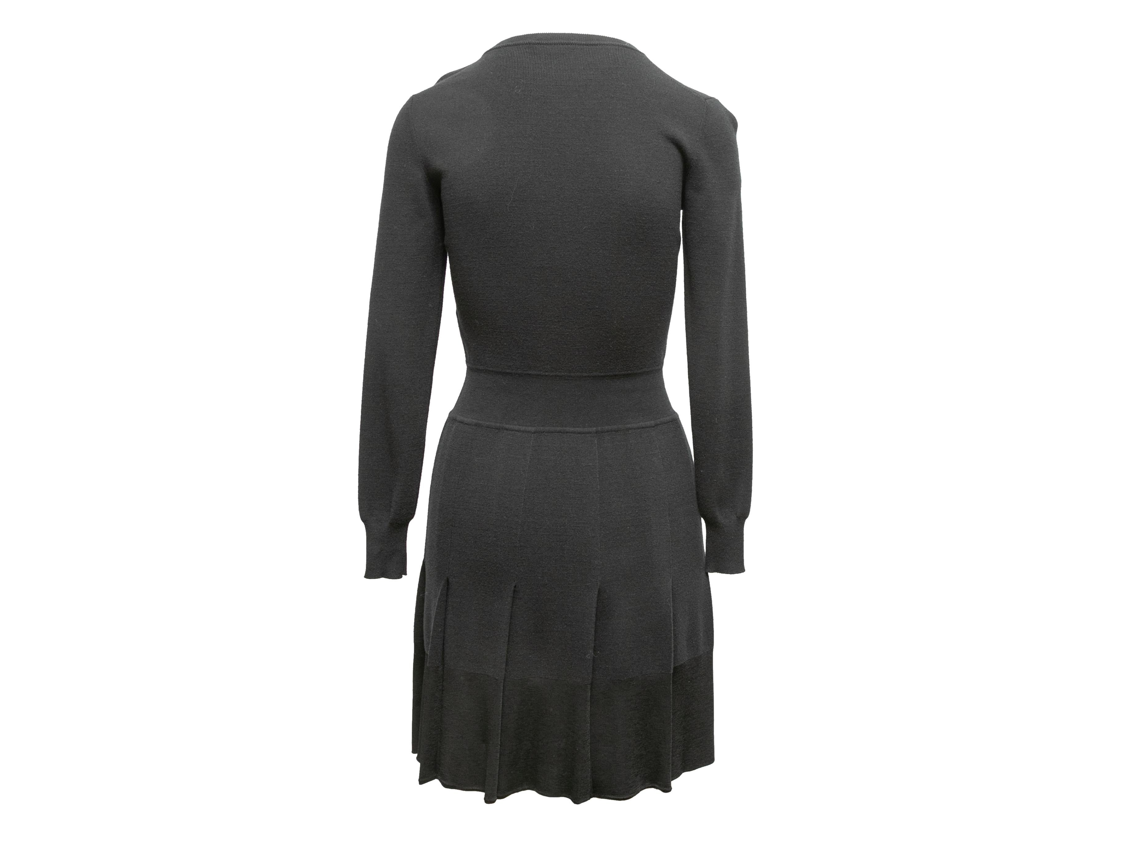 Black Chloe Pleated Knit Dress In Excellent Condition For Sale In New York, NY