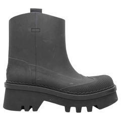 Black Chloe Rubber Ankle Rain Boots Size 37