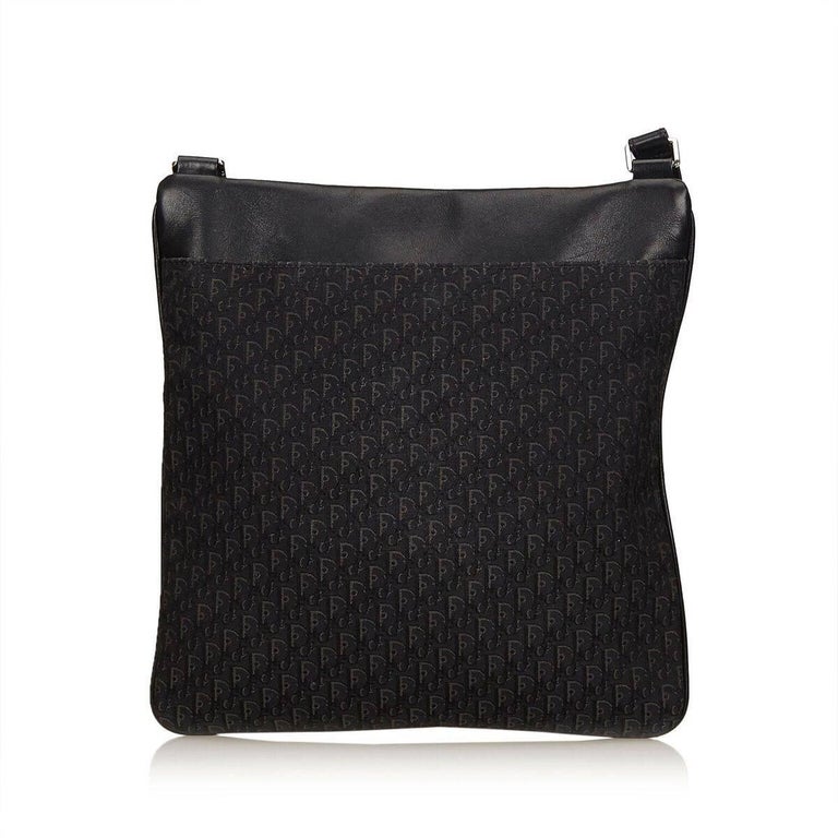 Black Christian Dior Oblique Jacquard Crossbody Bag For Sale at 1stDibs